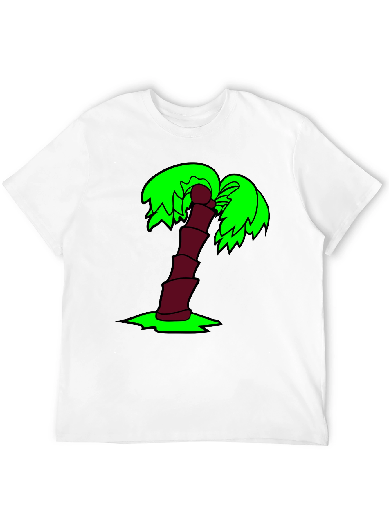 Black Cartoon Palm Tree Black T-Shirt view 12