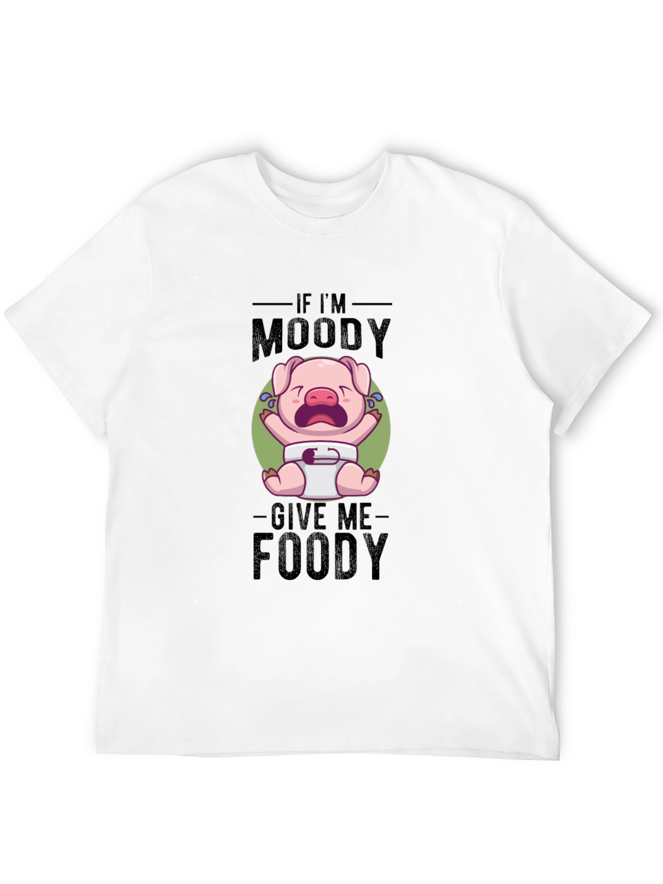 Black Moody Piglet T-Shirt - Foodie Humor Tee view 12