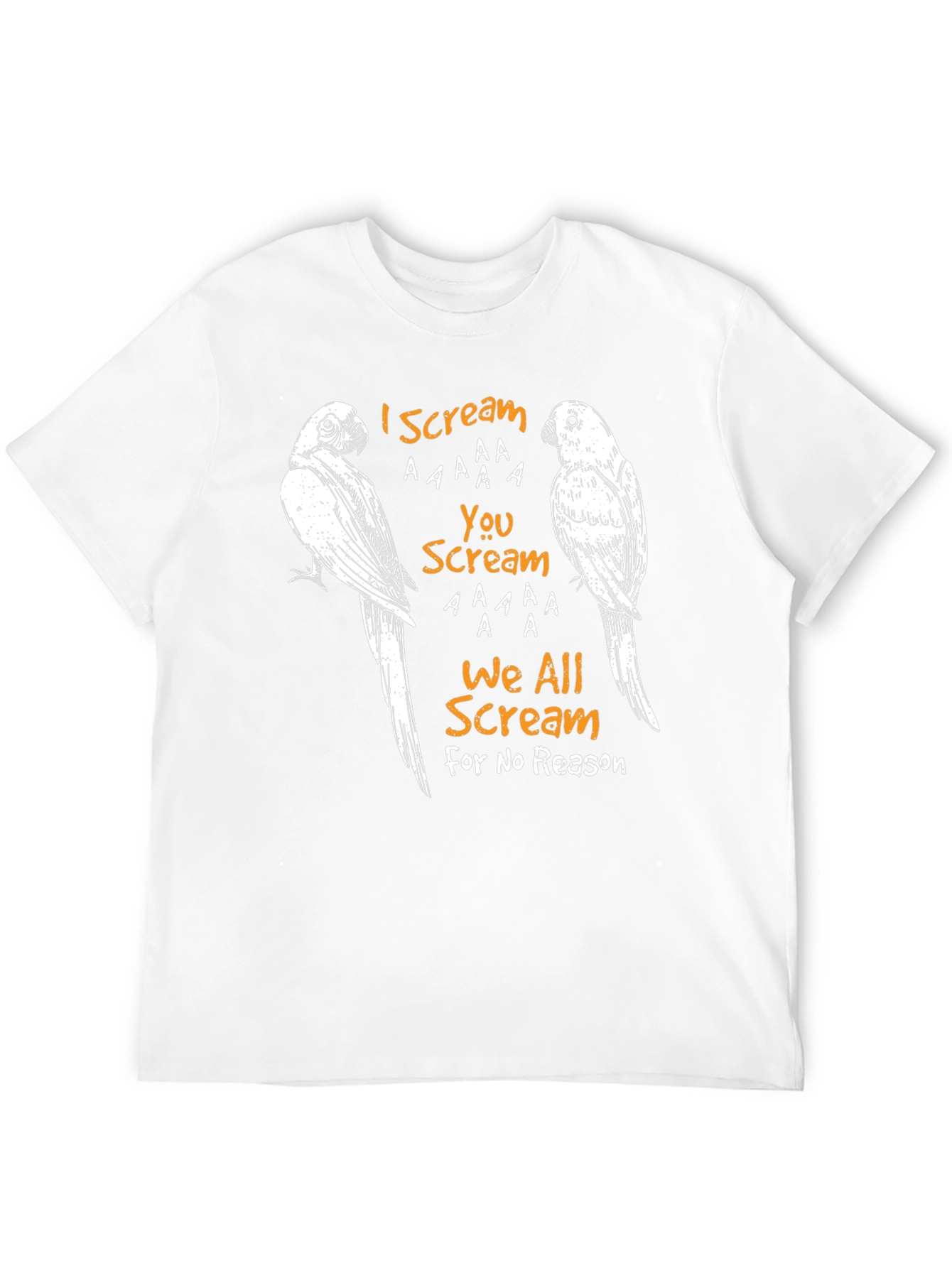 Black Funny "I Scream" T-Shirt with Parrot Graphic Design view 12