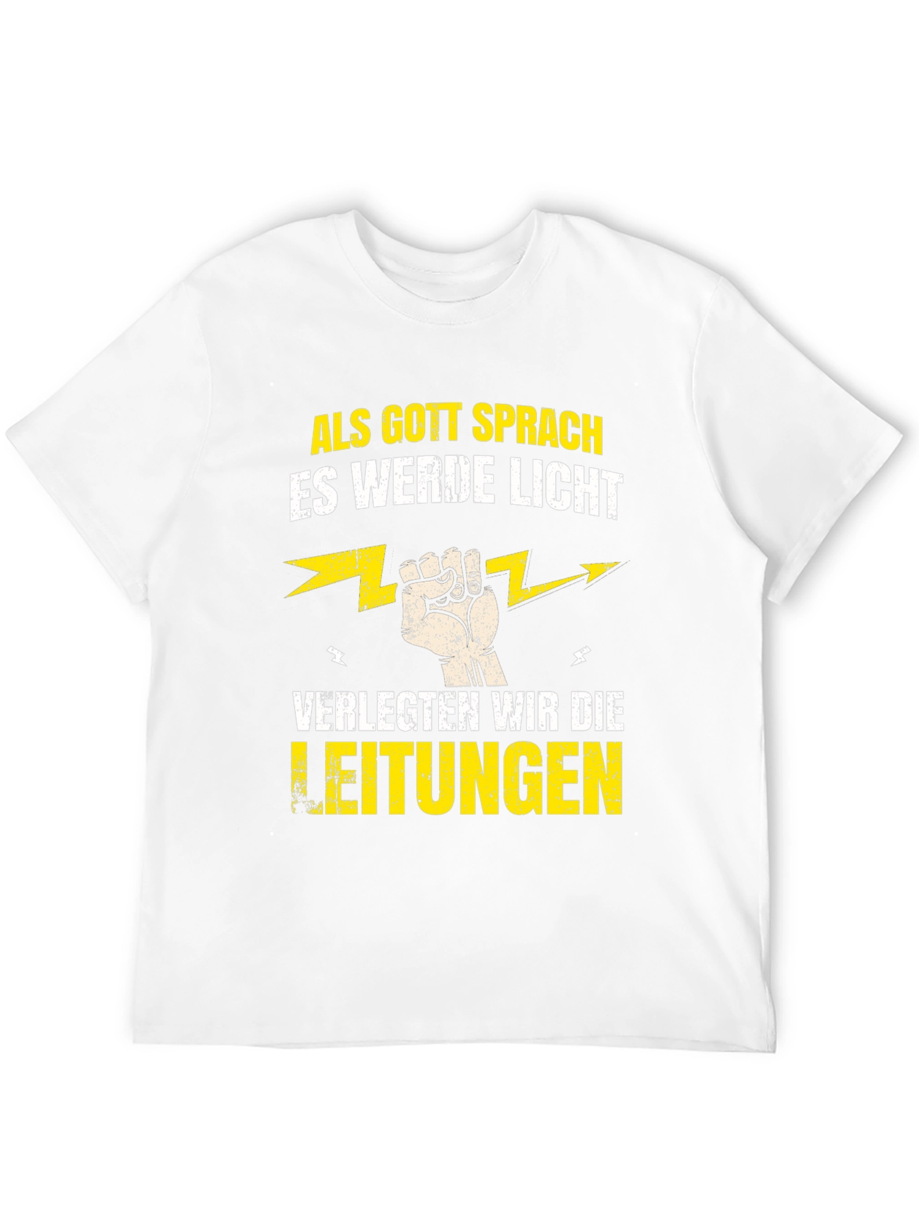 Black Funny Electrician T-Shirt - Als Gott Sprach view 12