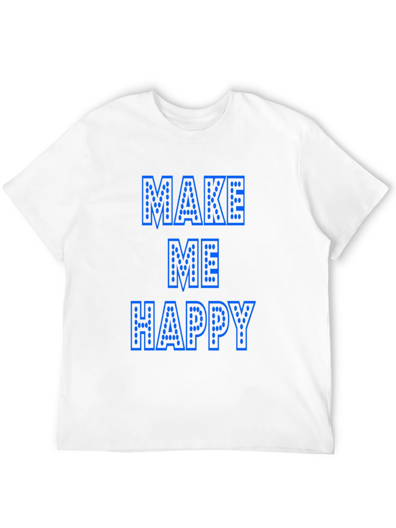 Black Make Me Happy Graphic T-Shirt - Bold Blue Print view 12