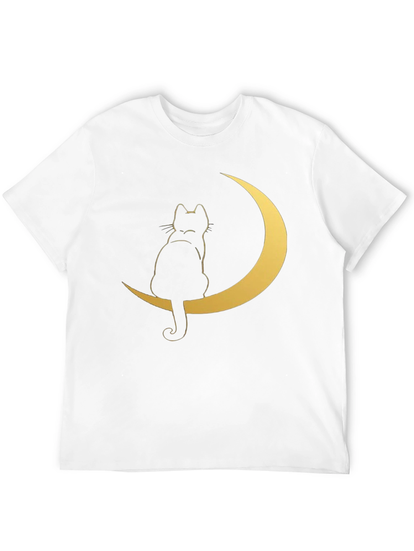 Black Cat on Moon Graphic Tee - Stylish Black T-Shirt view 12