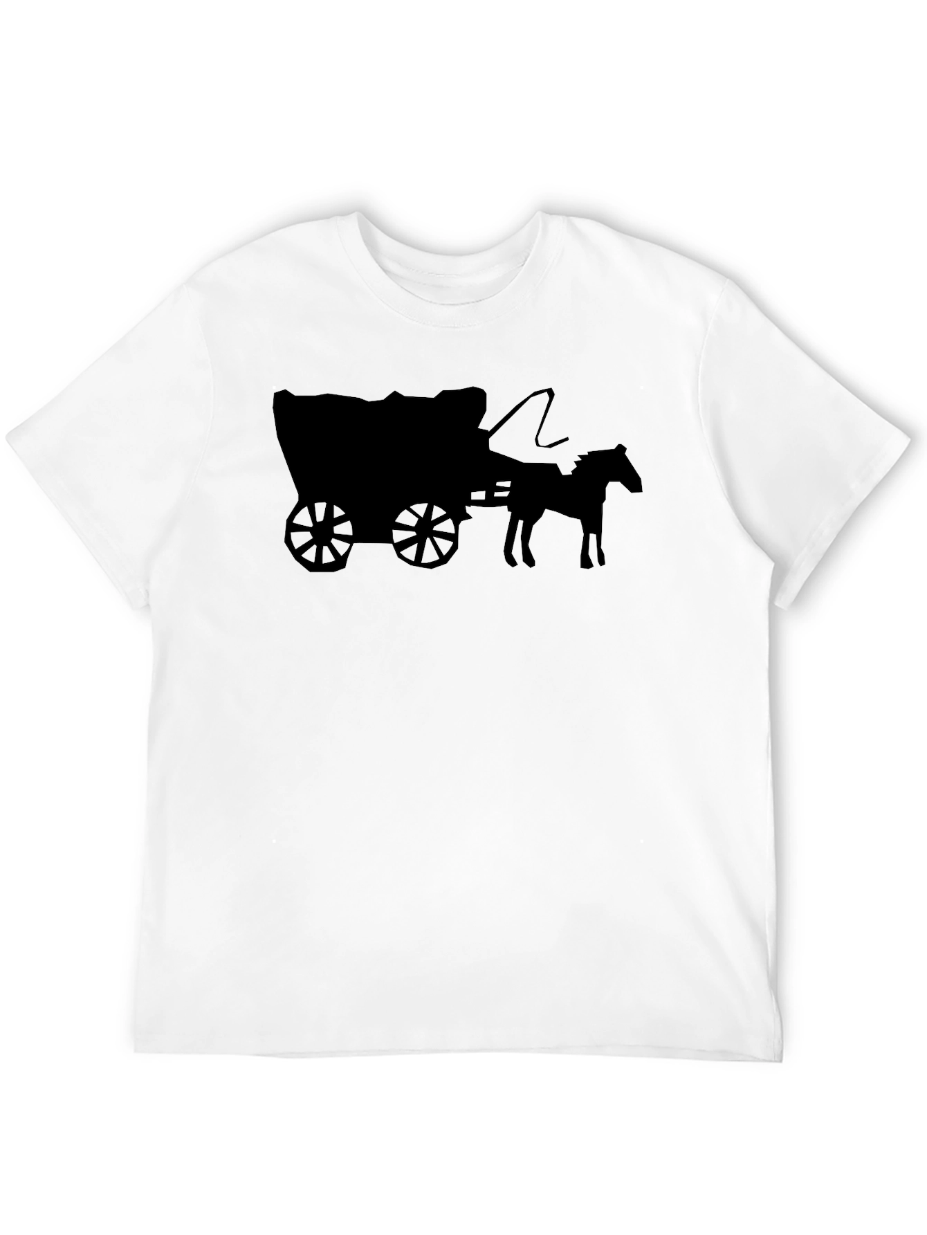 Black Wagon Wheel Graphic Tee - Black Cotton Blend T-Shirt view 12