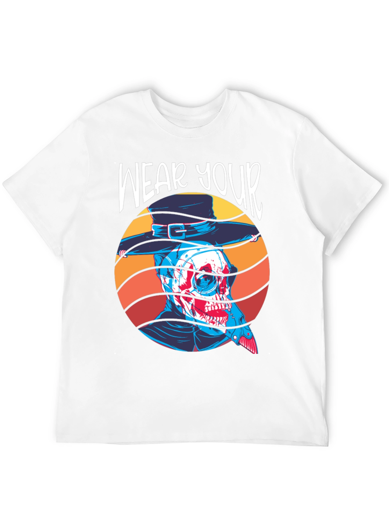 Black Wear Your Mask Plague Doctor T-Shirt view 12