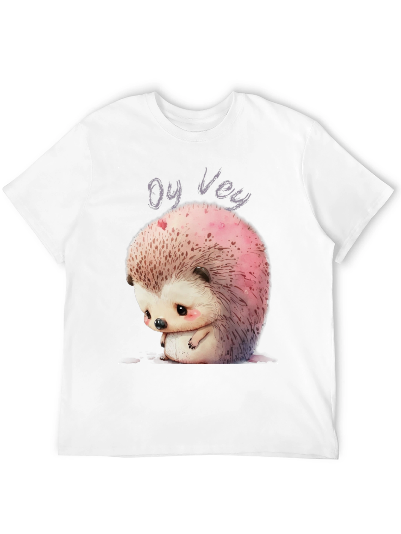 Black Oy Vey Sad Hedgehog Graphic Tee - Unisex Black T-Shirt view 12