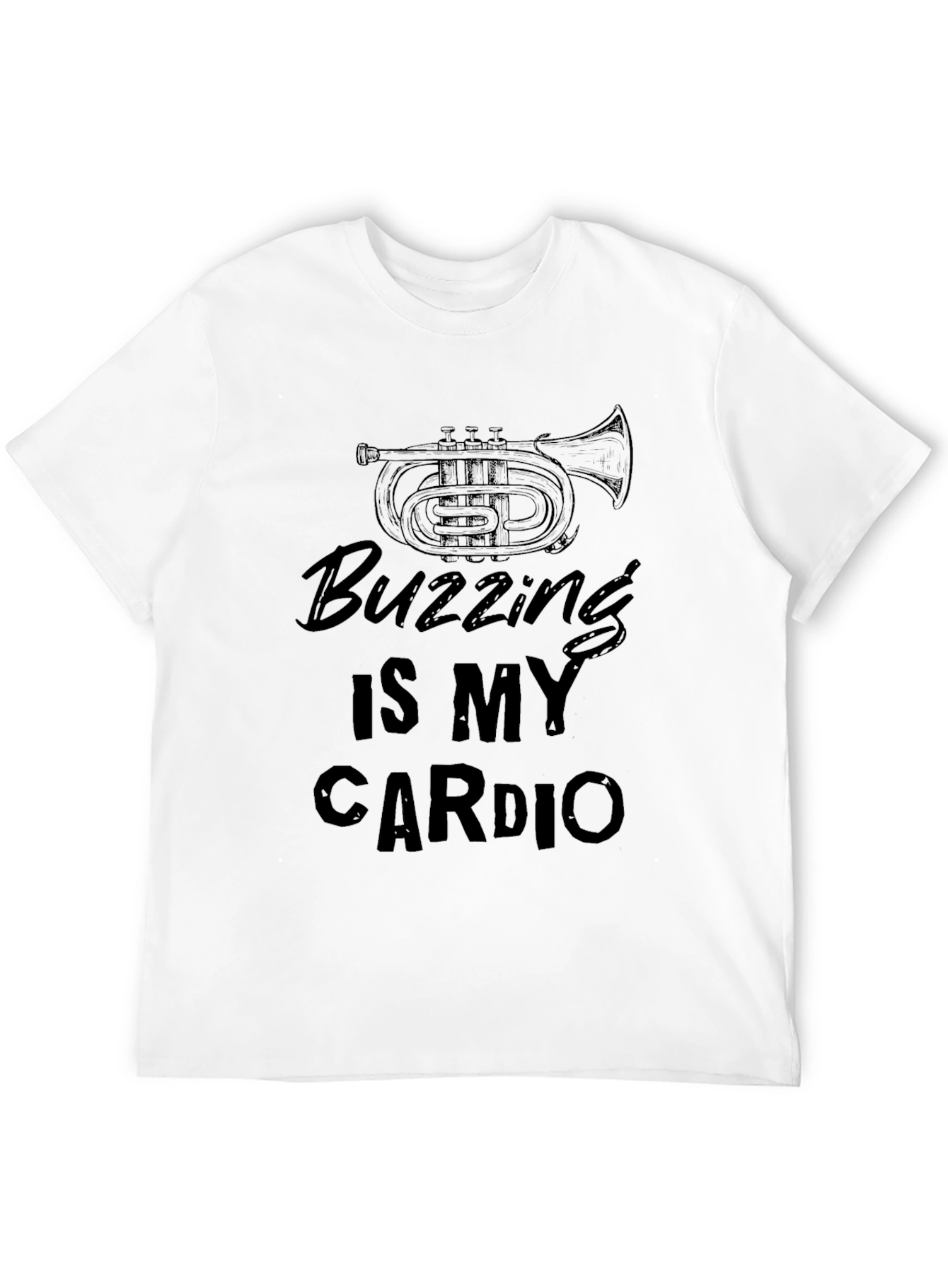 Black Buzzing Is My Cardio T-Shirt Funny Musician Tee view 12