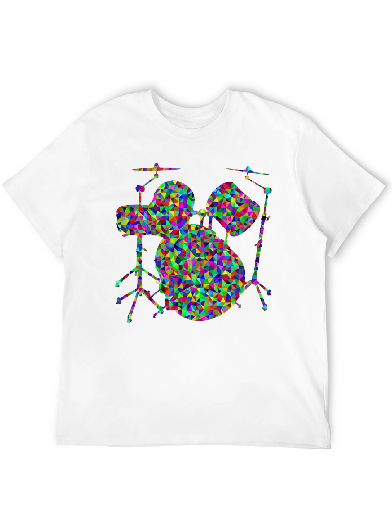 Black Geometric Drum Set T-Shirt view 12