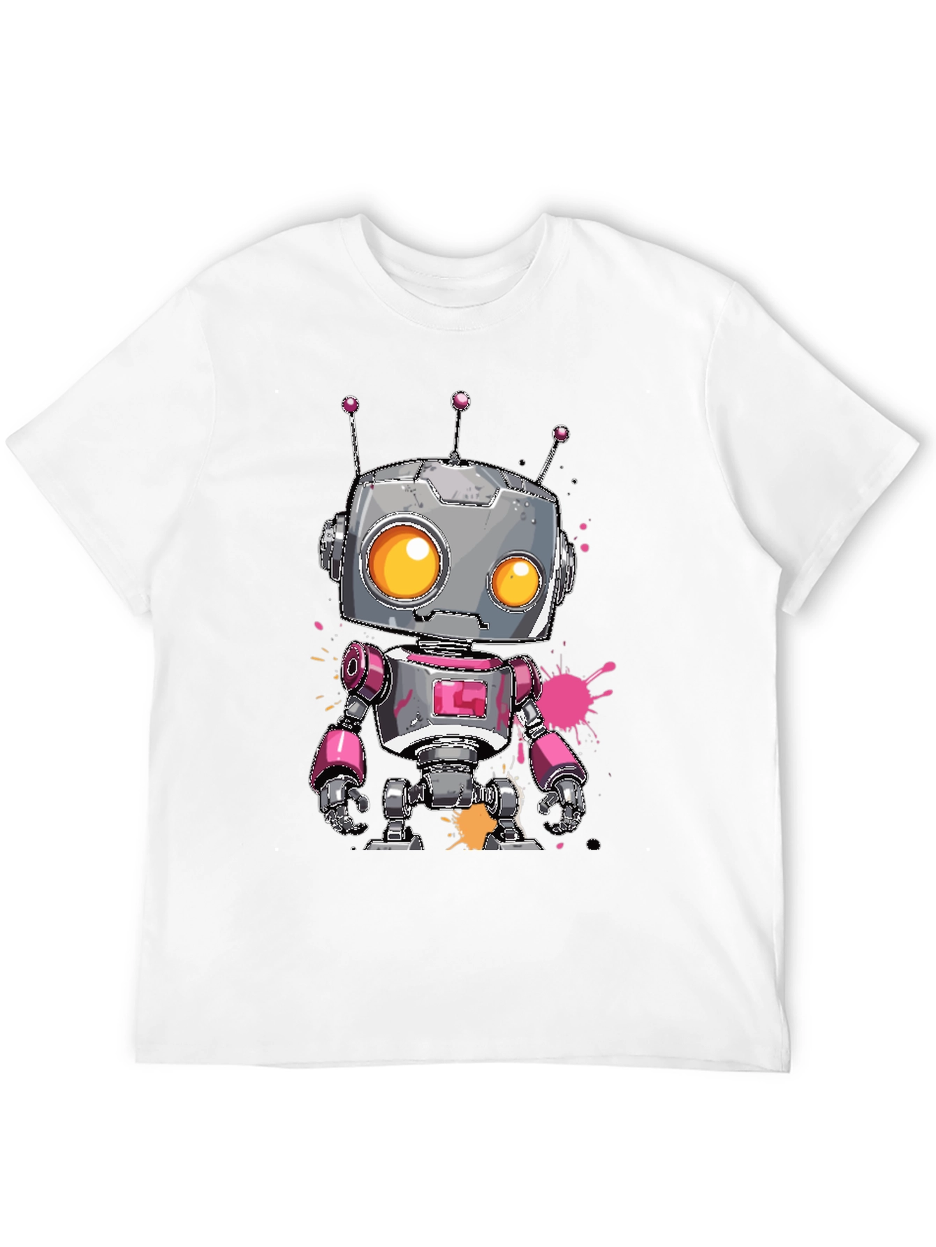 Black Robot Graphic Tee - Cool Cartoon Robot Design view 12