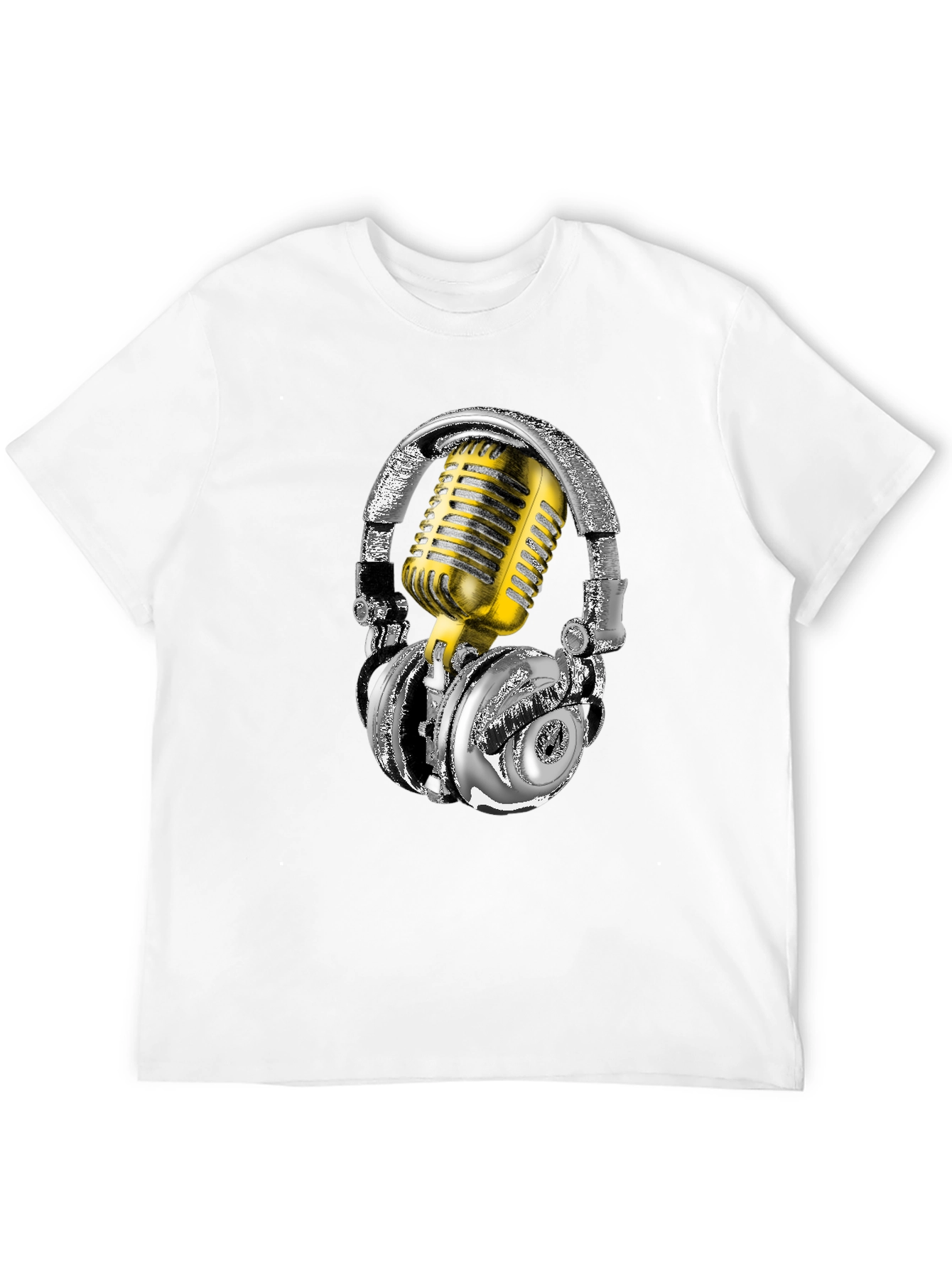 Black Headphones & Mic Graphic Tee view 12