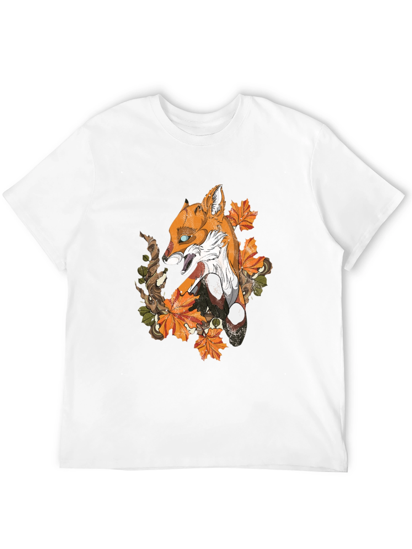 Black Fox & Foliage Graphic Tee - Urban Style view 12