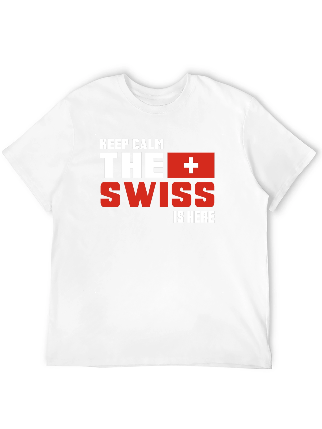 Black Keep Calm The Swiss Is Here Black T-Shirt view 12