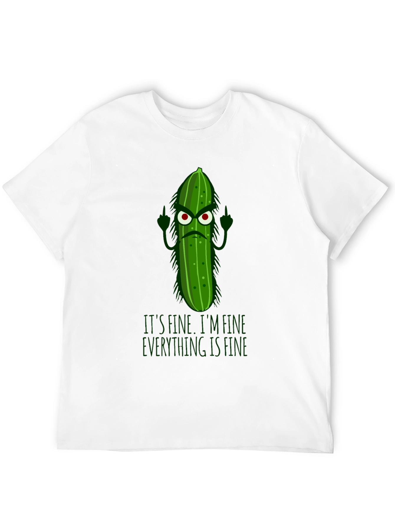 Black Funny Pickle T-Shirt - It's Fine, I'm Fine, Everything Is Fine view 12