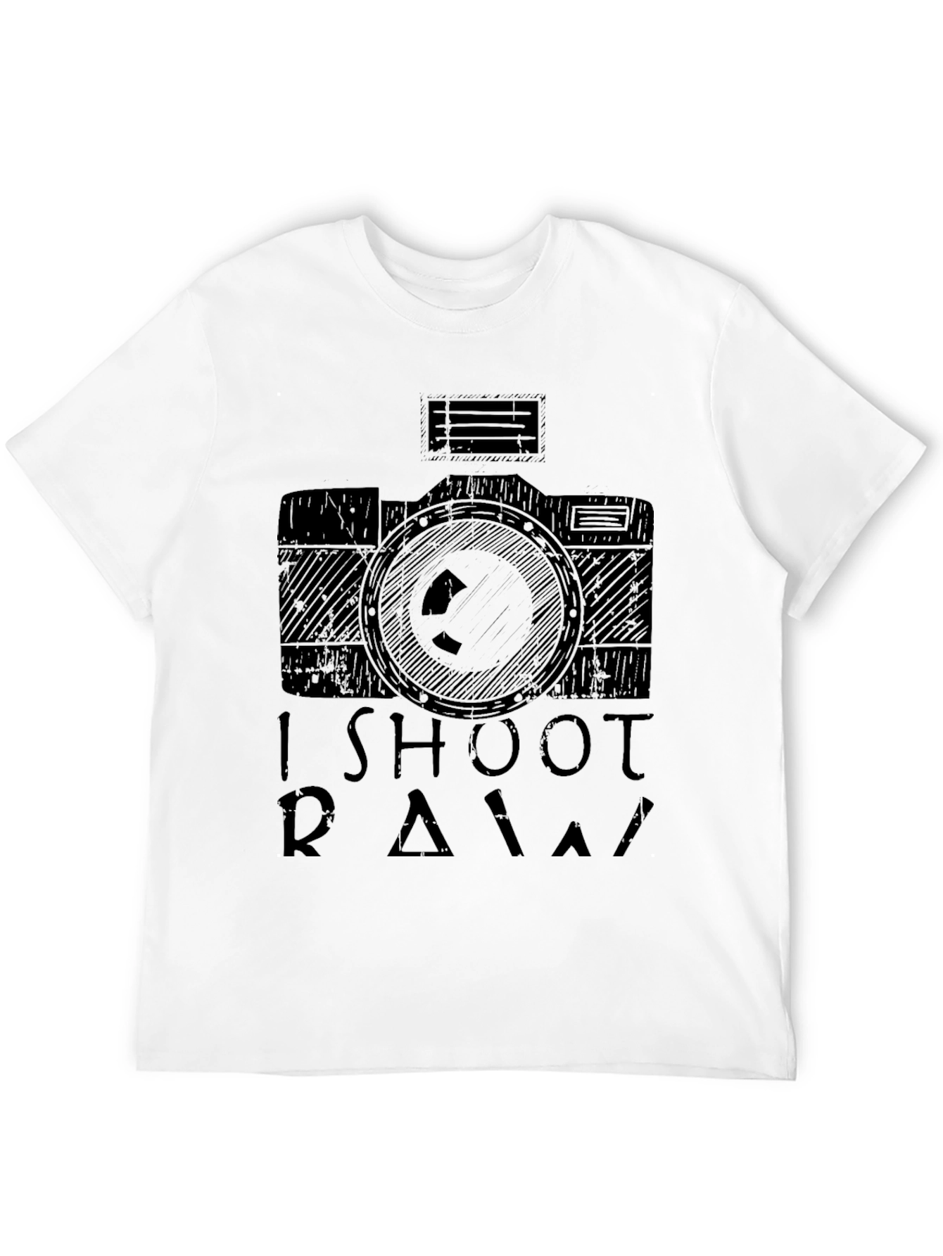 Black I Shoot RAW Camera T-Shirt - Photographer Apparel view 12