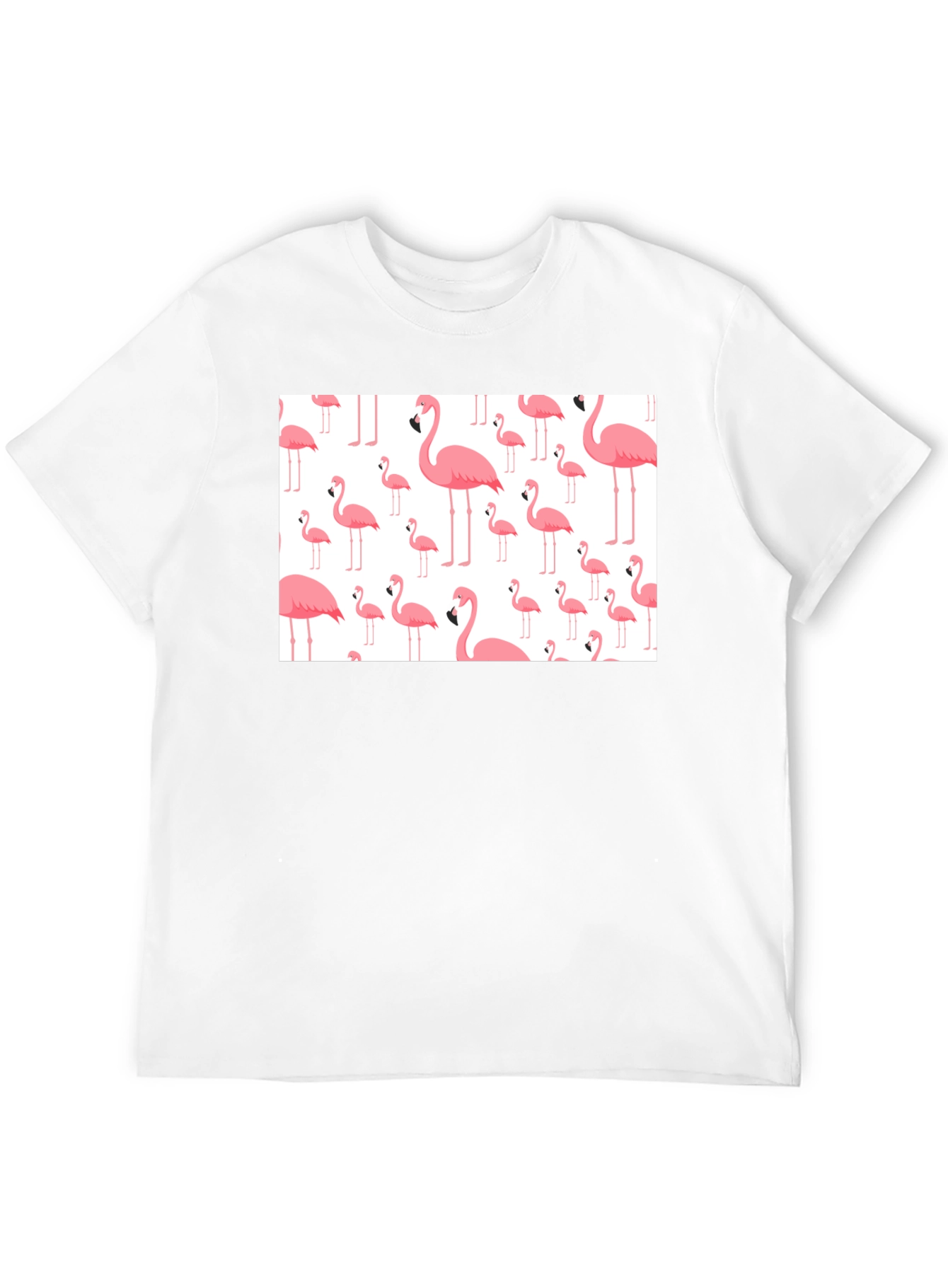 Fun Flamingo Pattern Black T-Shirt - 12