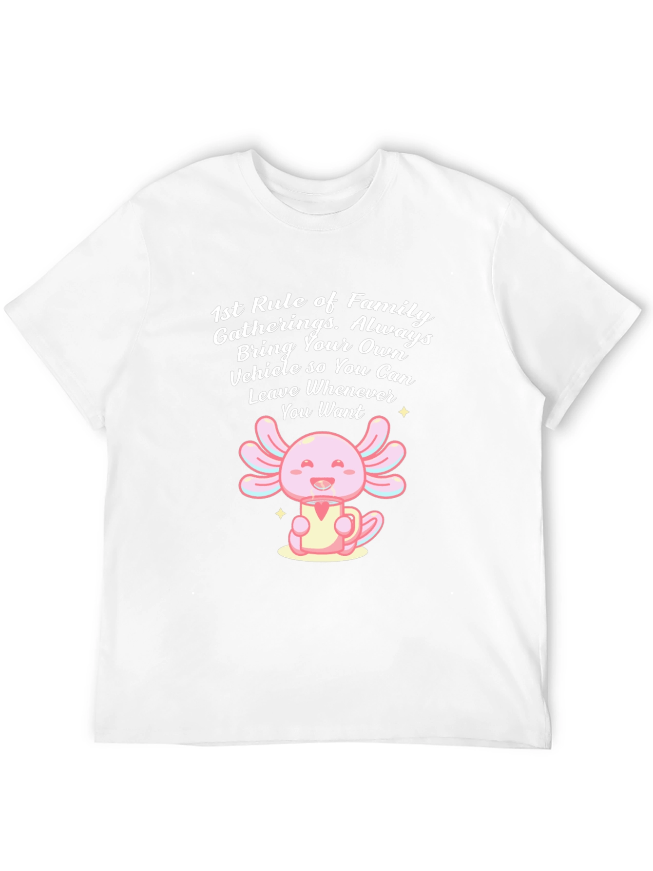 Black Funny Axolotl Family Gathering T-Shirt view 12