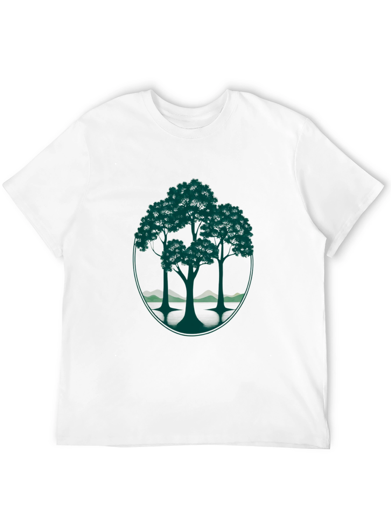 Black Nature-Inspired Black T-Shirt with Tree Graphic view 12