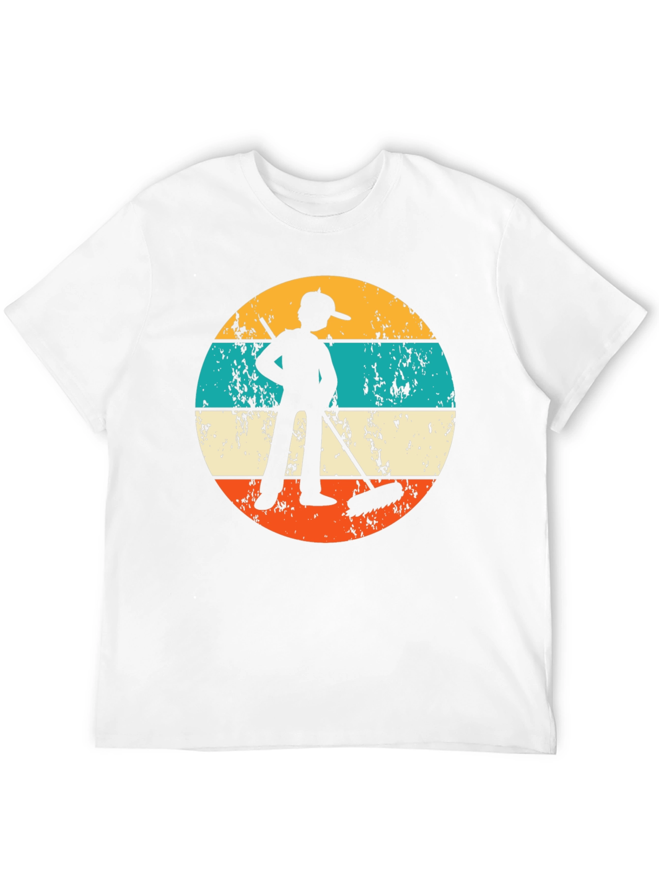 Black Vintage Sweeper Tee - Retro Janitor Graphic T-Shirt view 12