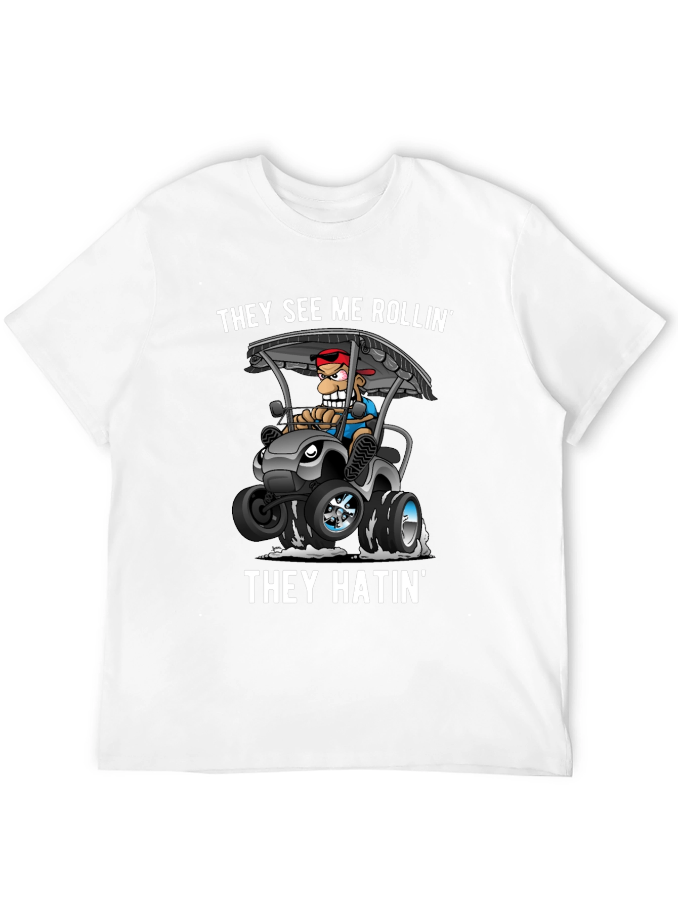 Black They See Me Rollin' T-Shirt view 12