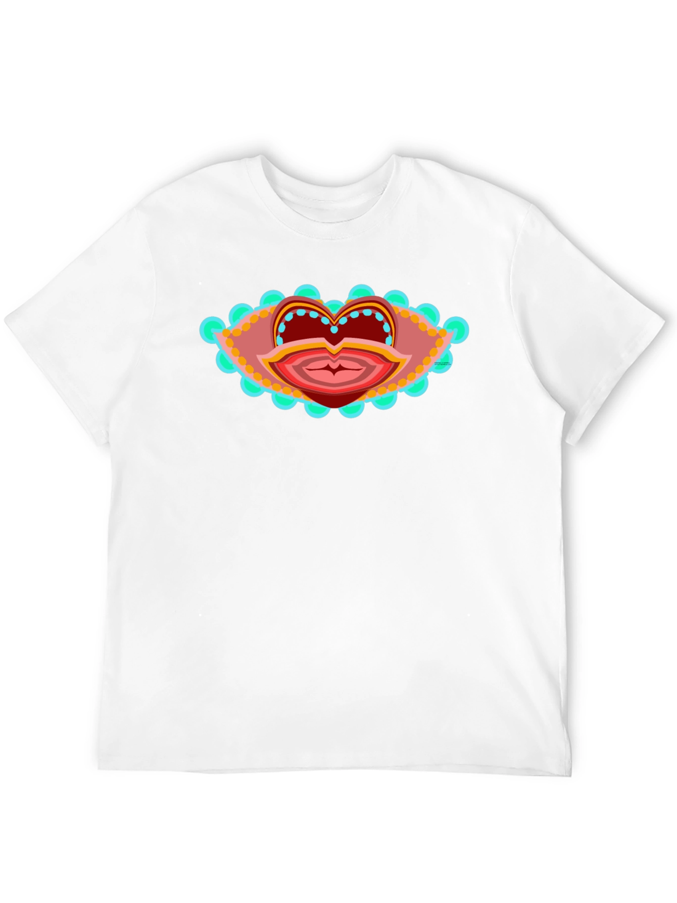 Black Abstract Lip Art T-Shirt - Unique Graphic Tee view 12