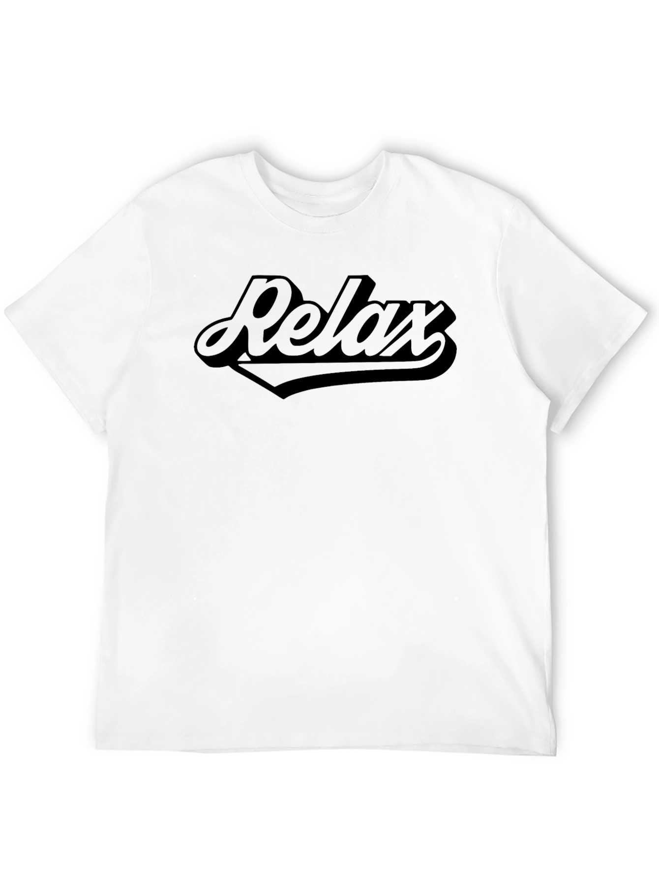 Black Relax Graphic T-Shirt - Solid Black Crew Neck Tee view 12