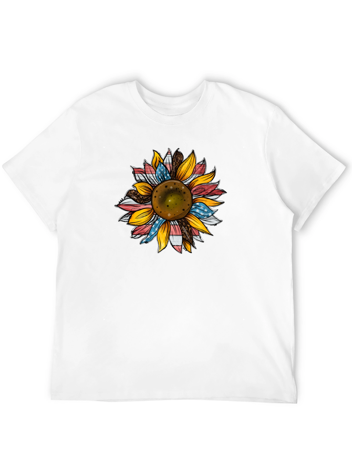 Black Patriotic Sunflower Graphic Tee - Black view 12
