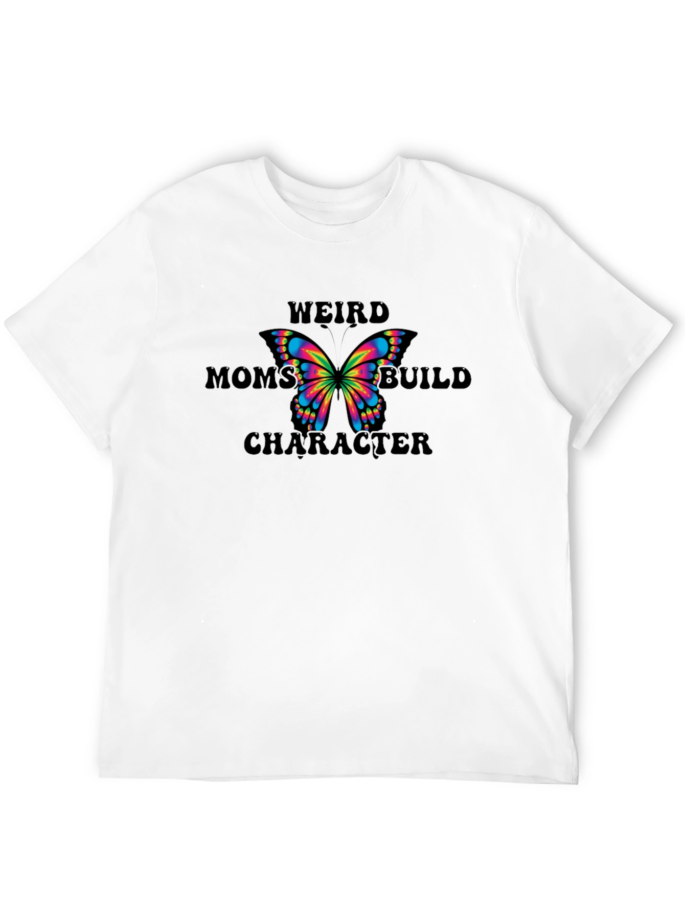 Black Weird Moms Build Character Butterfly T-Shirt view 12