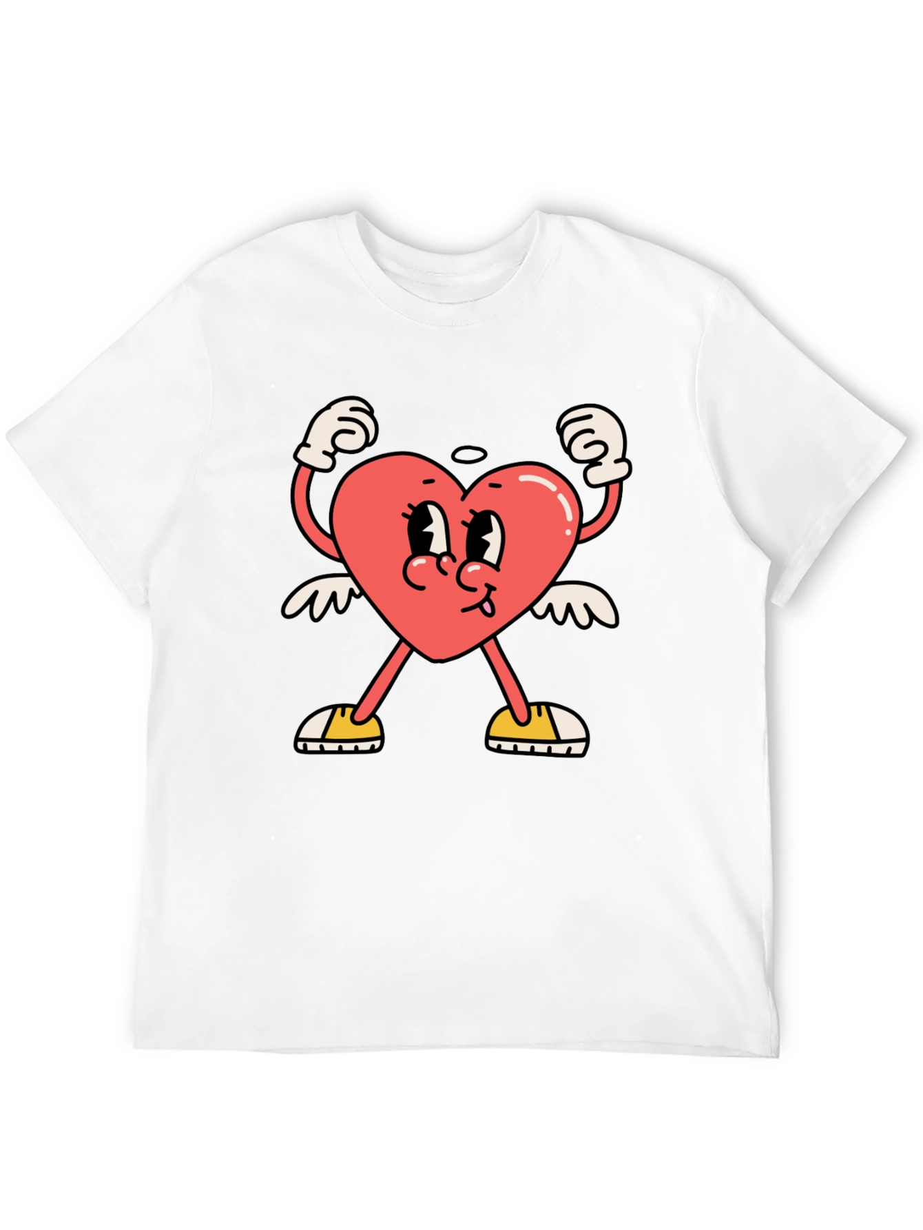 Black Heart Character Graphic Tee - Black Cotton T-Shirt view 12