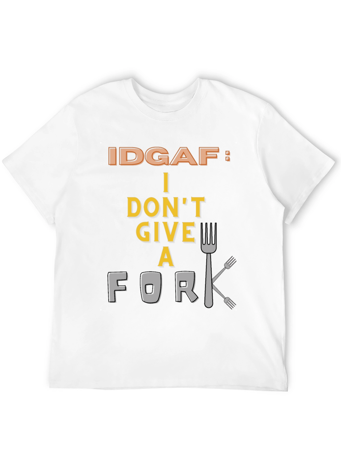 Black IDGAF: I Don't Give a Fork Graphic Tee view 12