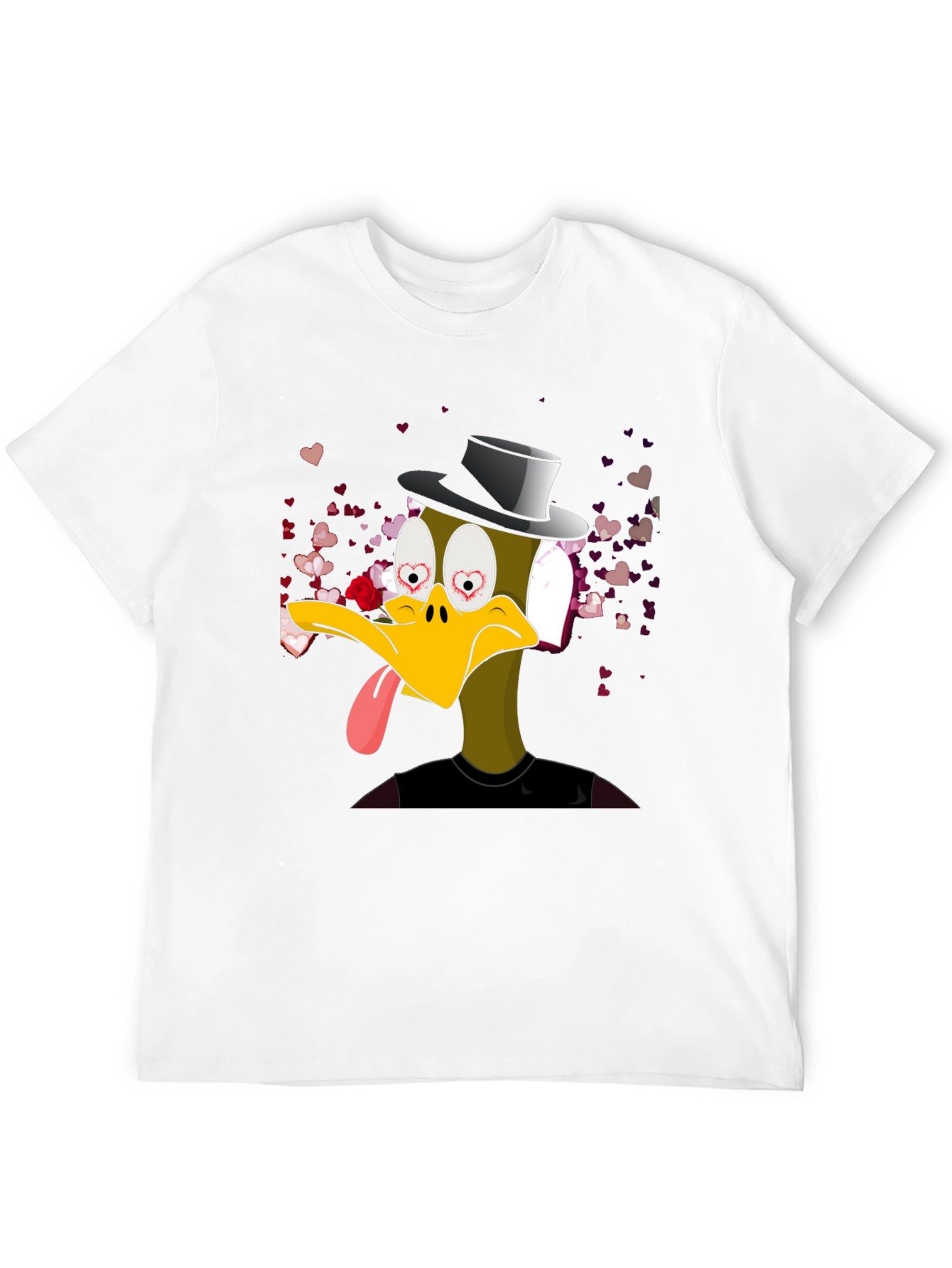 Black Funny Duck Valentine's T-Shirt view 12