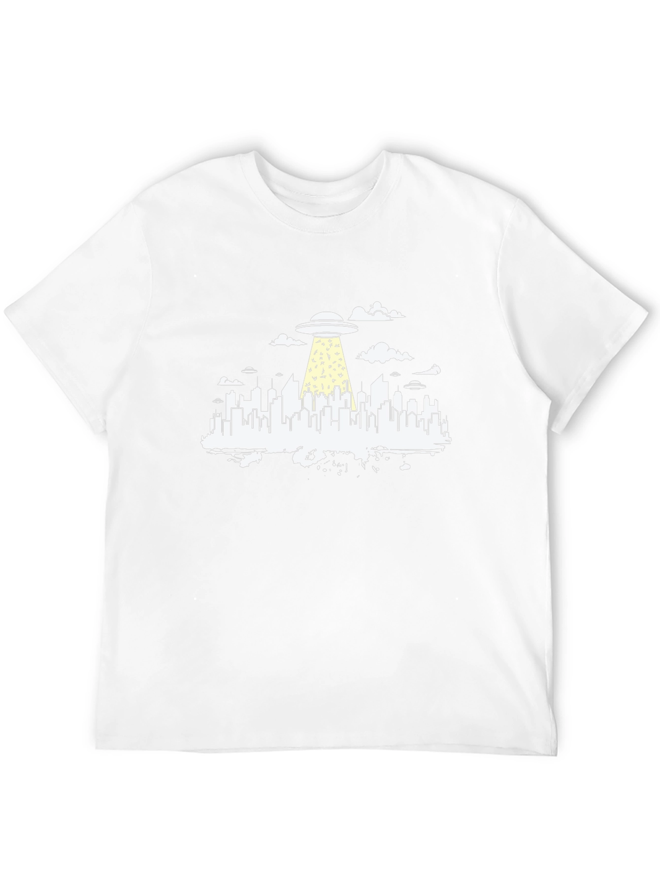 Black UFO Abduction Cityscape Graphic Tee view 12