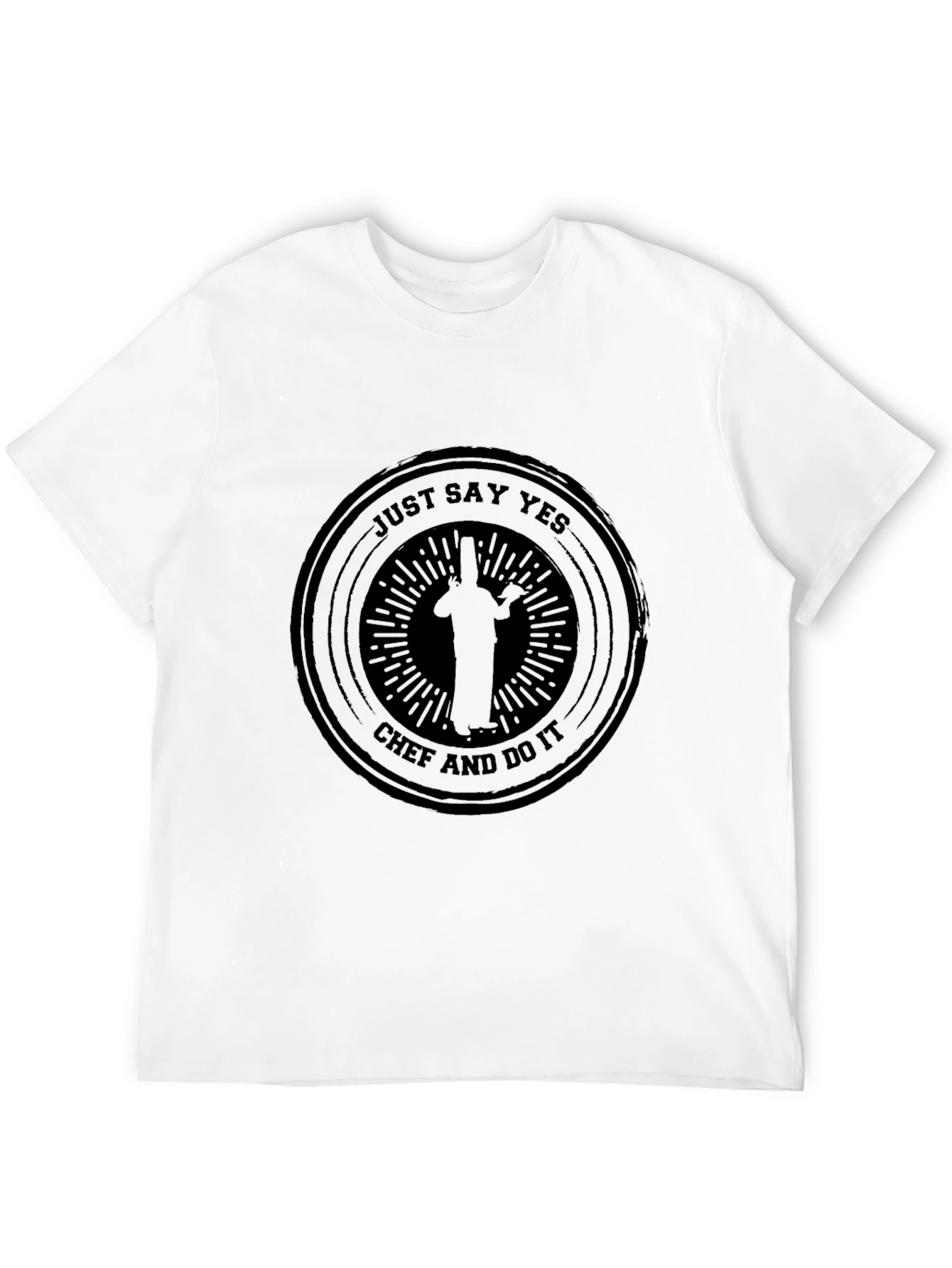 Black Just Say Yes Chef T-Shirt view 12