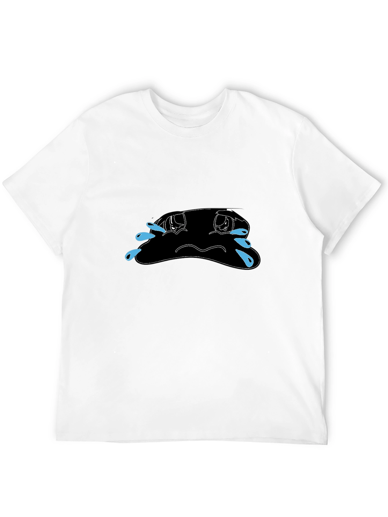 Black Sad Blob Crying Tears T-Shirt - Mens view 12