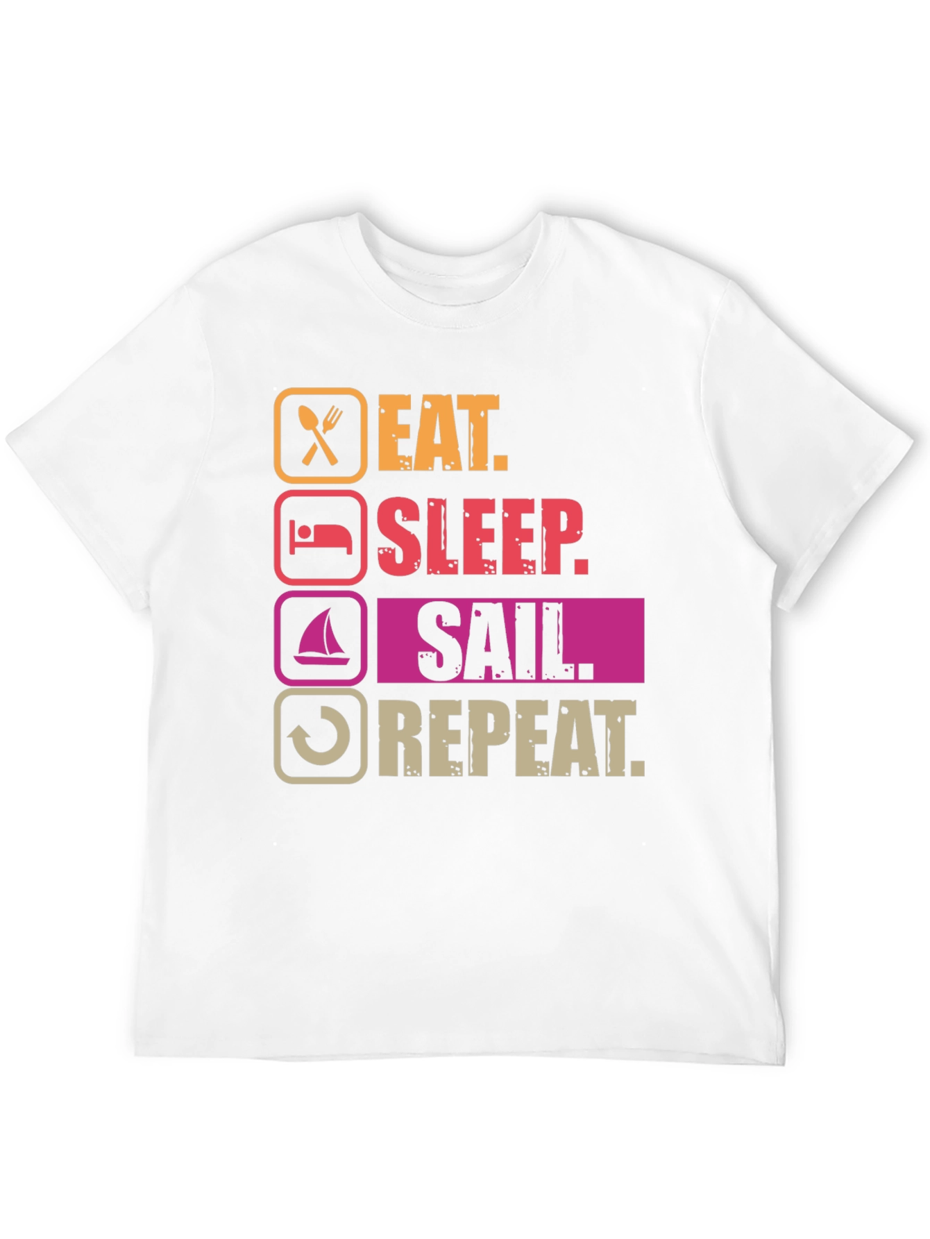 Black Eat Sleep Sail Repeat T-Shirt - Boating Life Apparel view 12