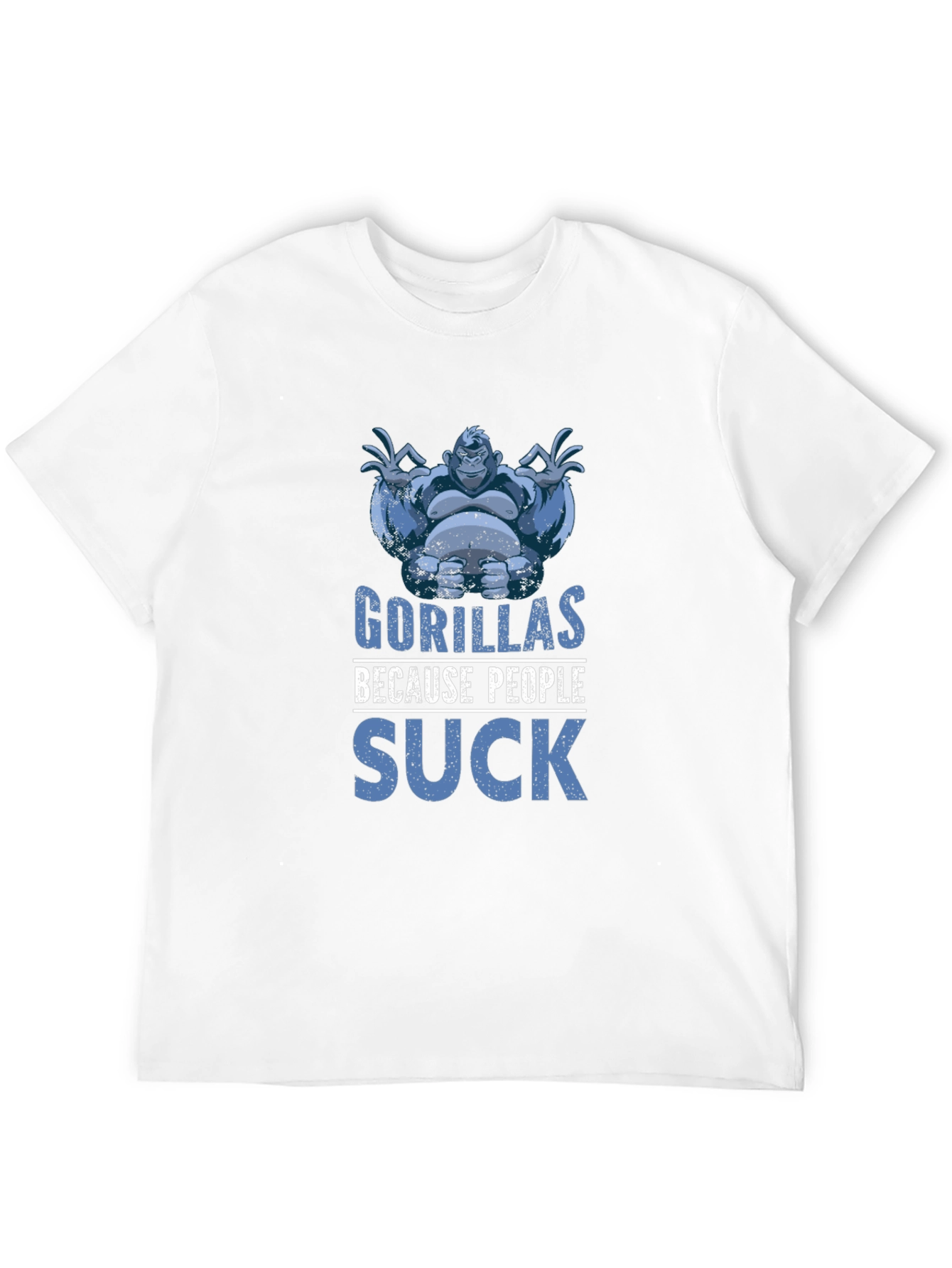 Black Gorillas Because People Suck Black T-Shirt view 12