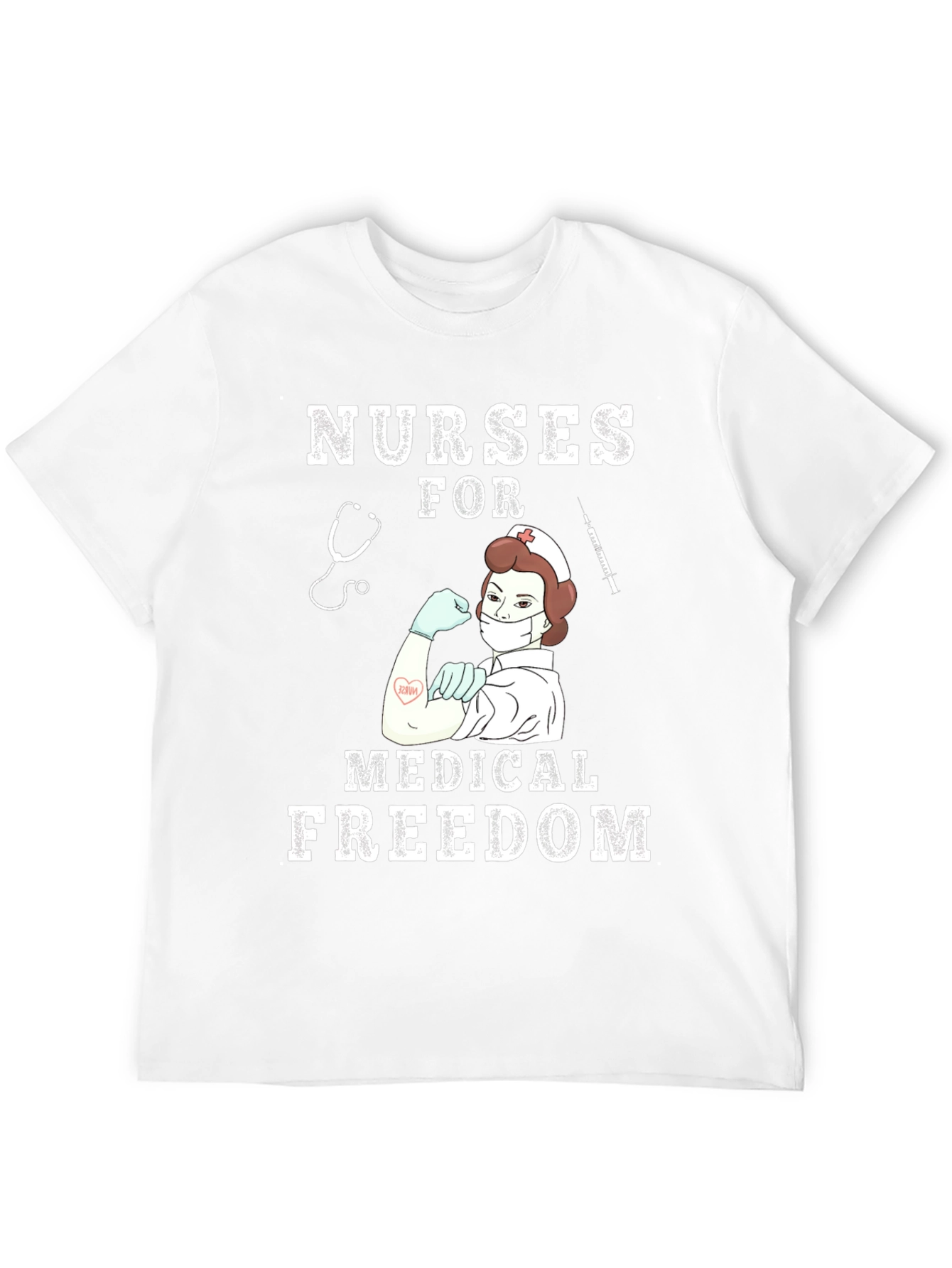 Black Nurses for Medical Freedom Black T-Shirt view 12