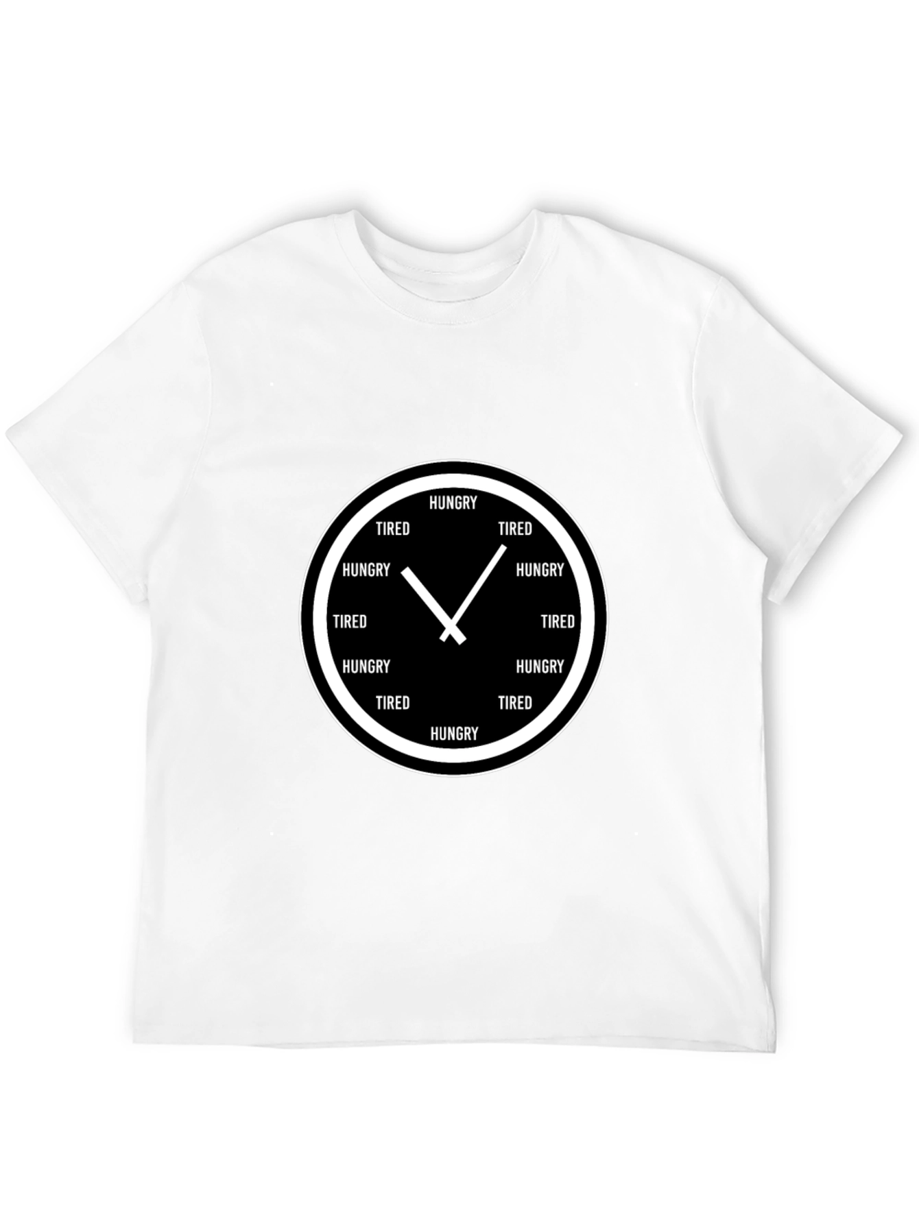 Black Hungry & Tired Clock Graphic Tee - Unisex Fit view 12