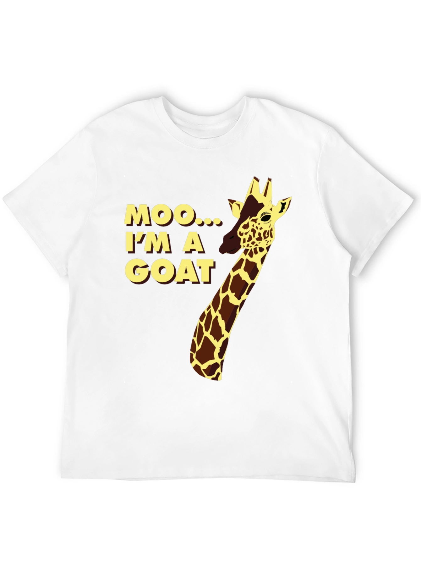 Black Funny Giraffe "Moo I'm a Goat" Black T-Shirt view 12