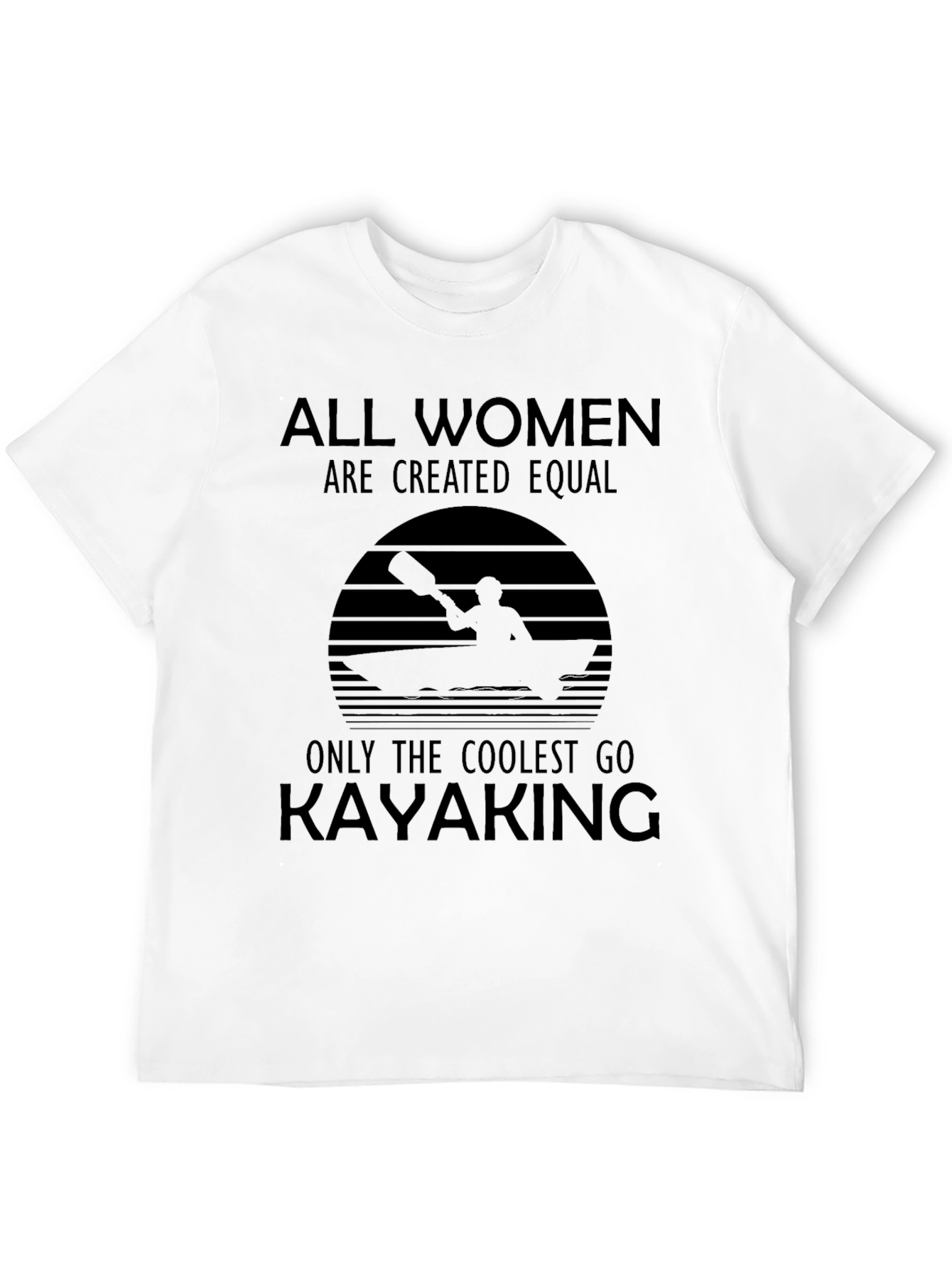 Black Coolest Women Kayaking T-Shirt view 12