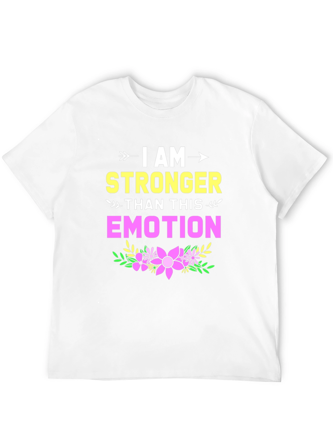 Black I Am Stronger Than This Emotion Graphic Tee view 12