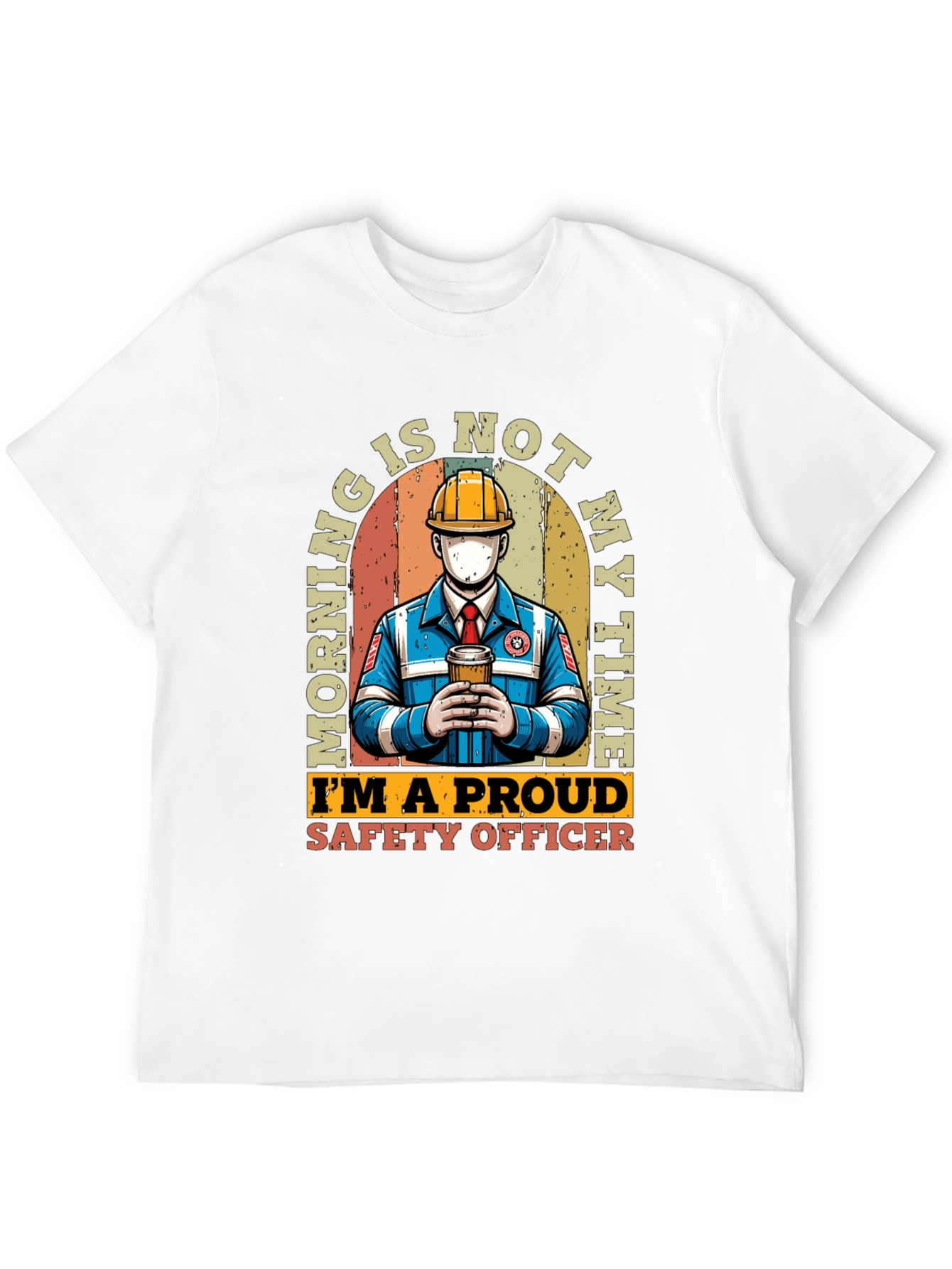 Black Safety Officer T-Shirt: Morning Is Not My Time view 12