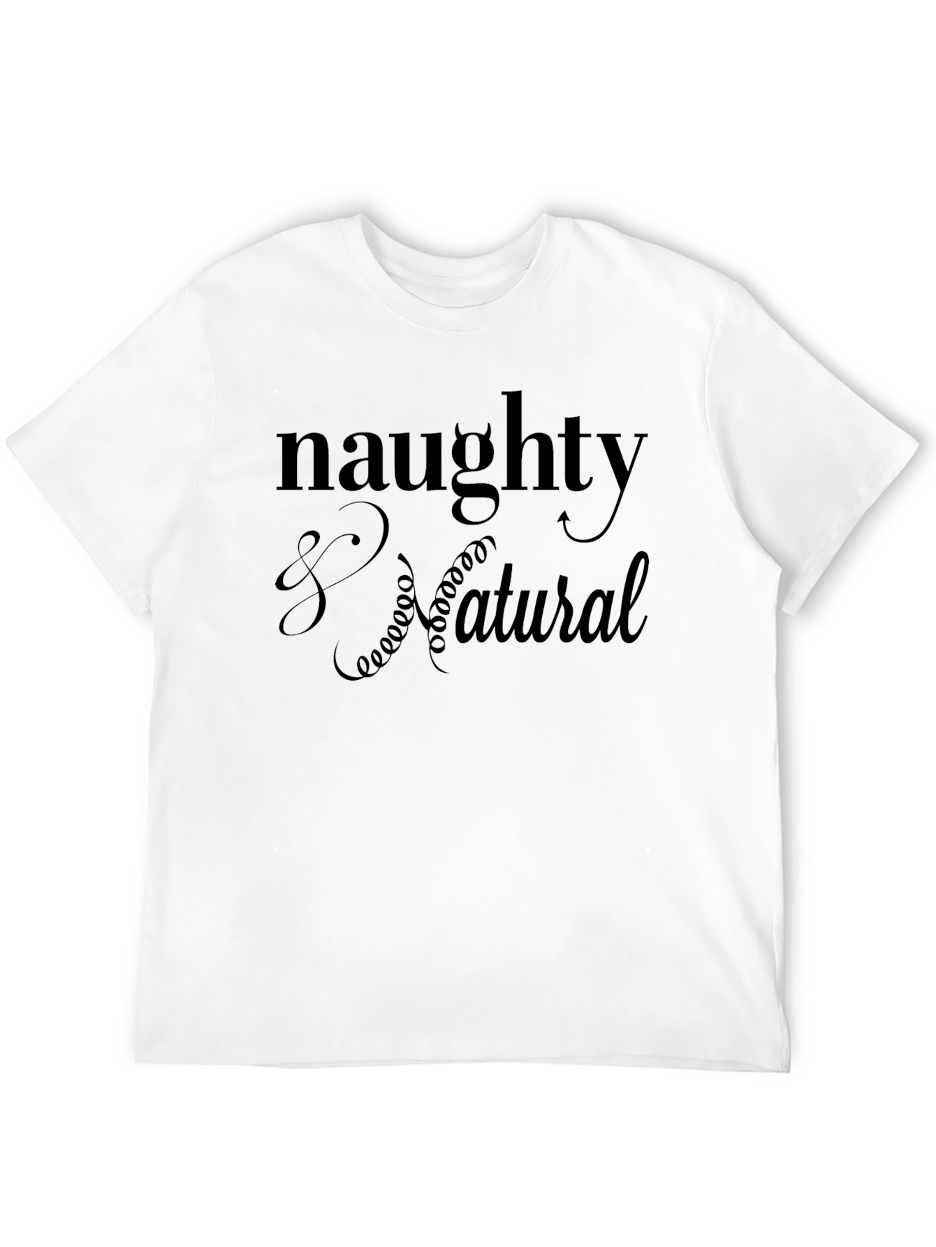 Black Naughty & Natural Graphic T-Shirt view 12