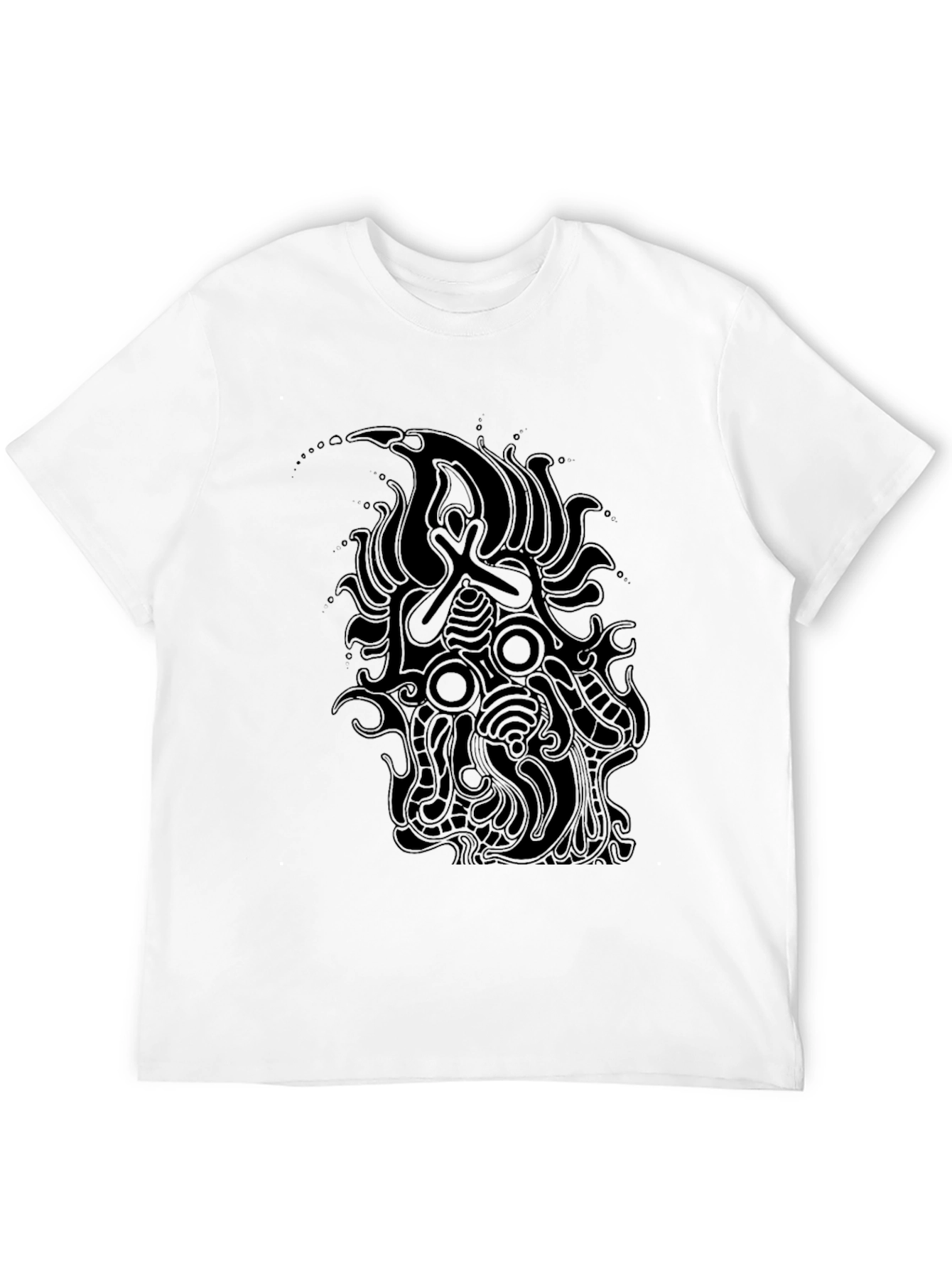 Black Abstract Graphic Print Men's T-Shirt view 12