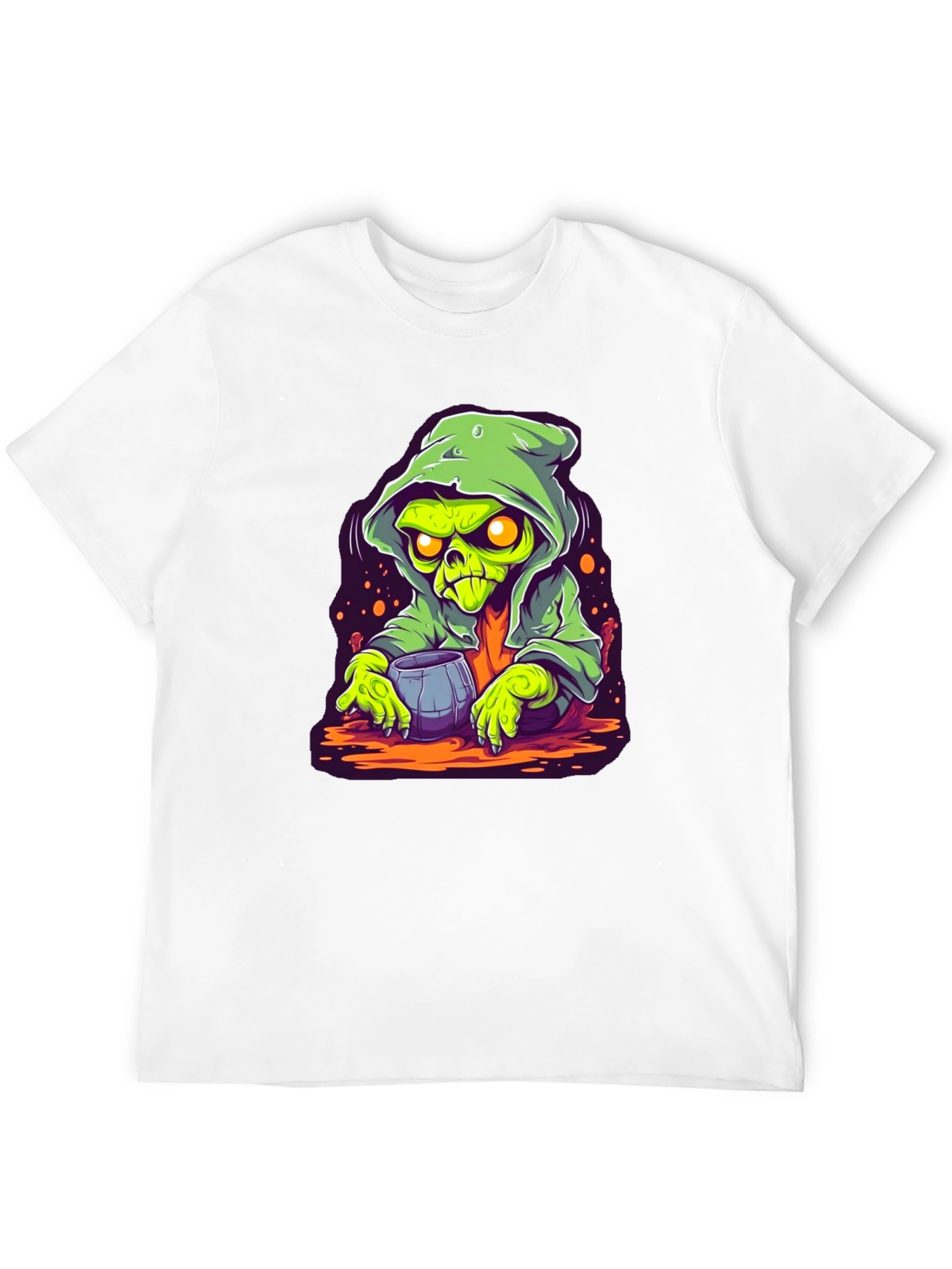 Black Grim Reaper Cartoon Graphic Black T-Shirt view 12