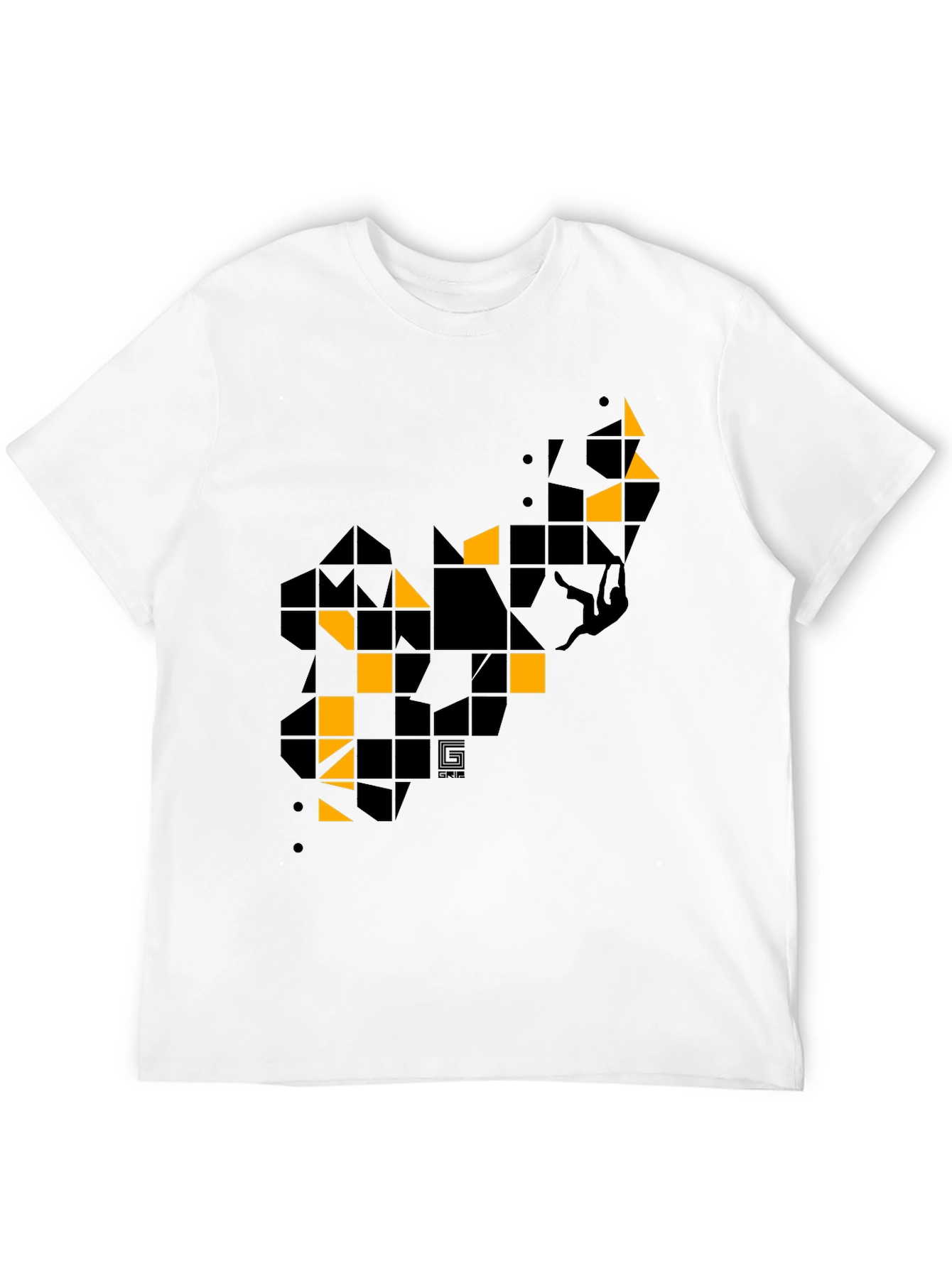 Black Geometric Graphic Print Men's Black T-Shirt view 12