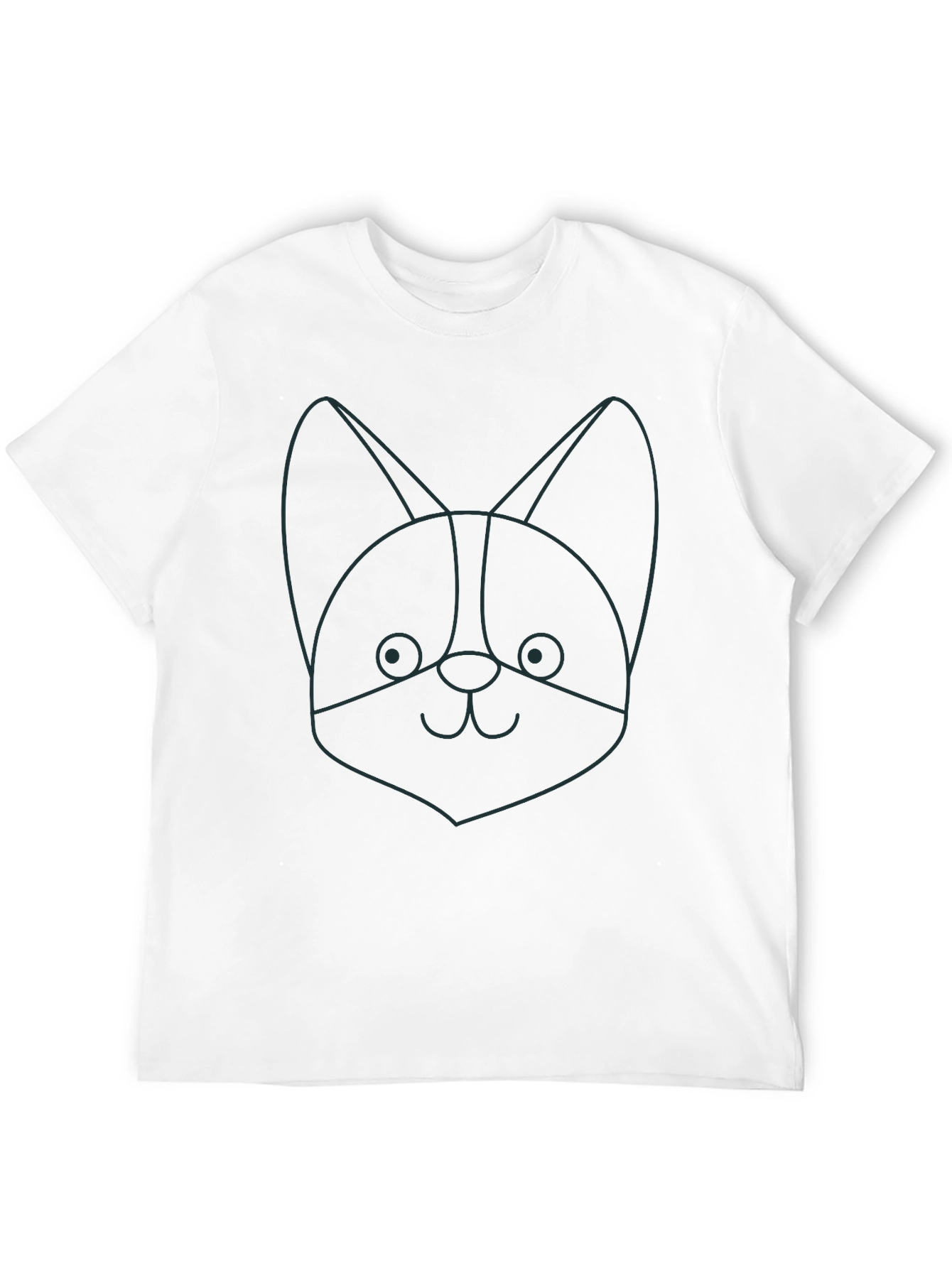Black Corgi Outline Graphic Tee - Soft Black Cotton view 12