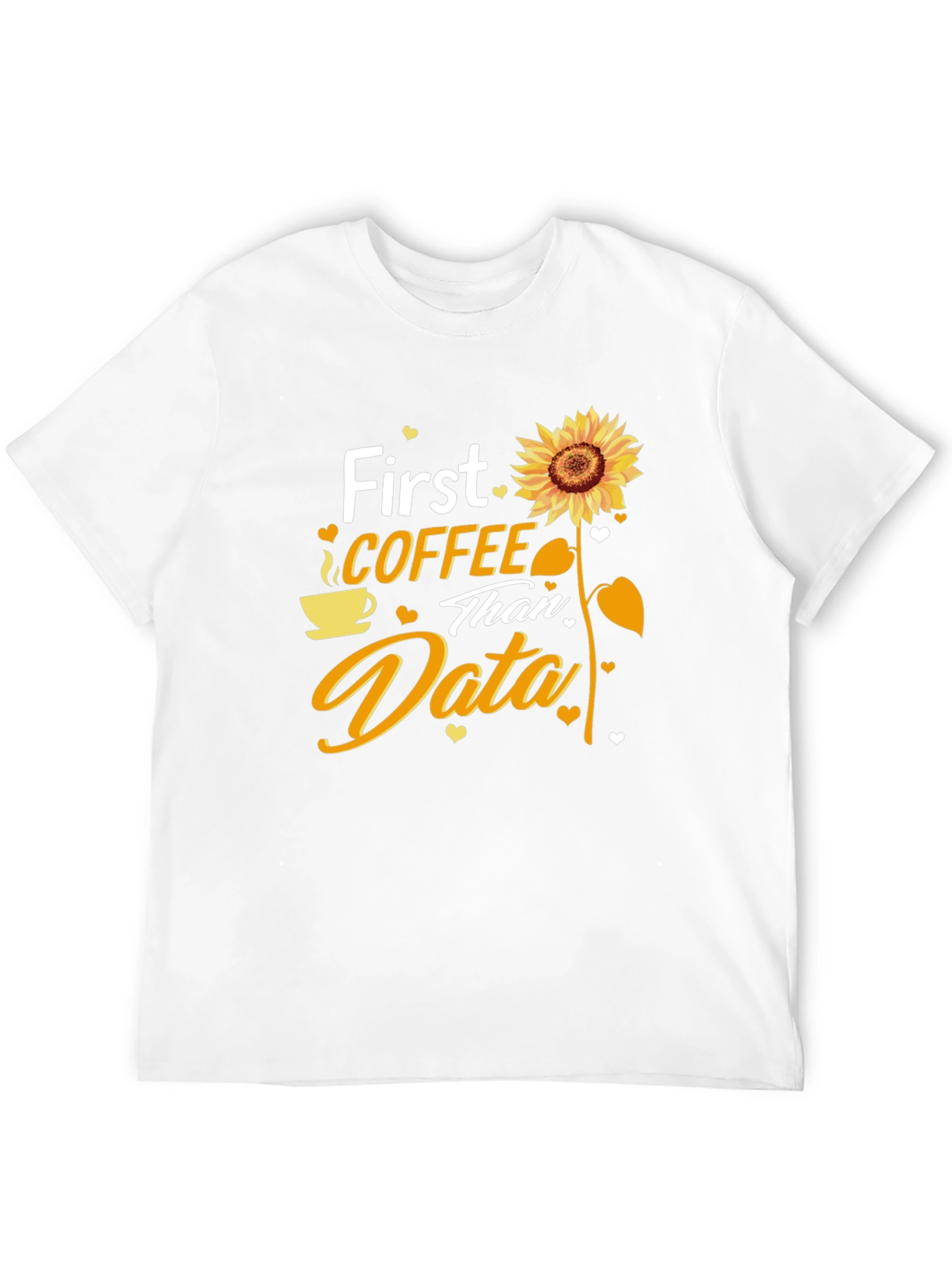 Black Coffee and Data T-Shirt - Sunflower Design view 12