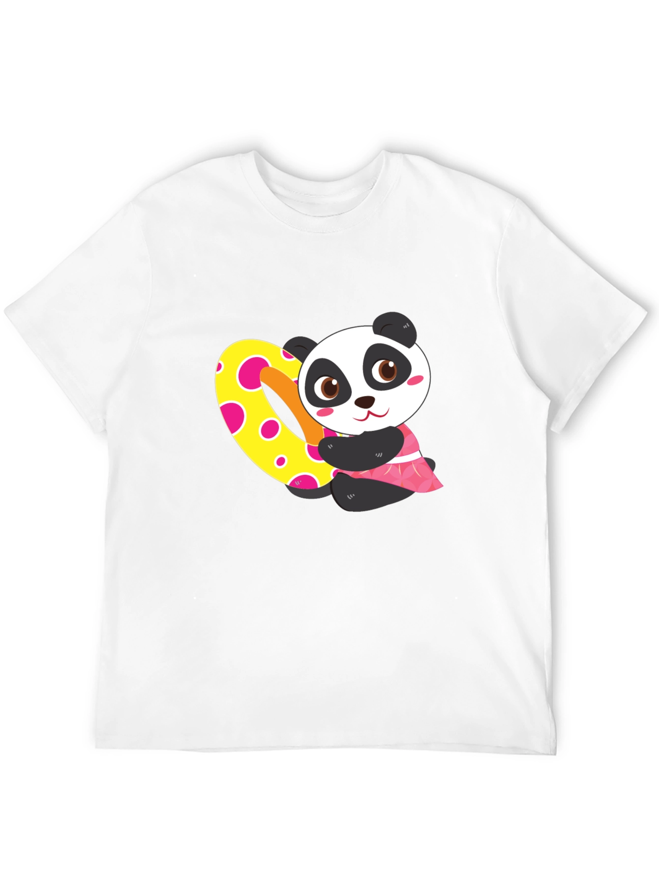 Black Cute Panda Heart Graphic Black T-Shirt view 12
