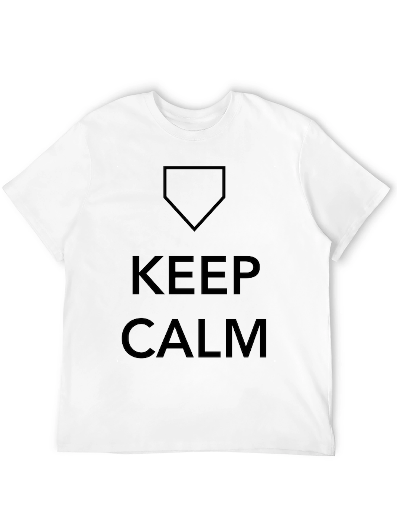 Black Keep Calm Baseball Home Plate Graphic T-Shirt view 12