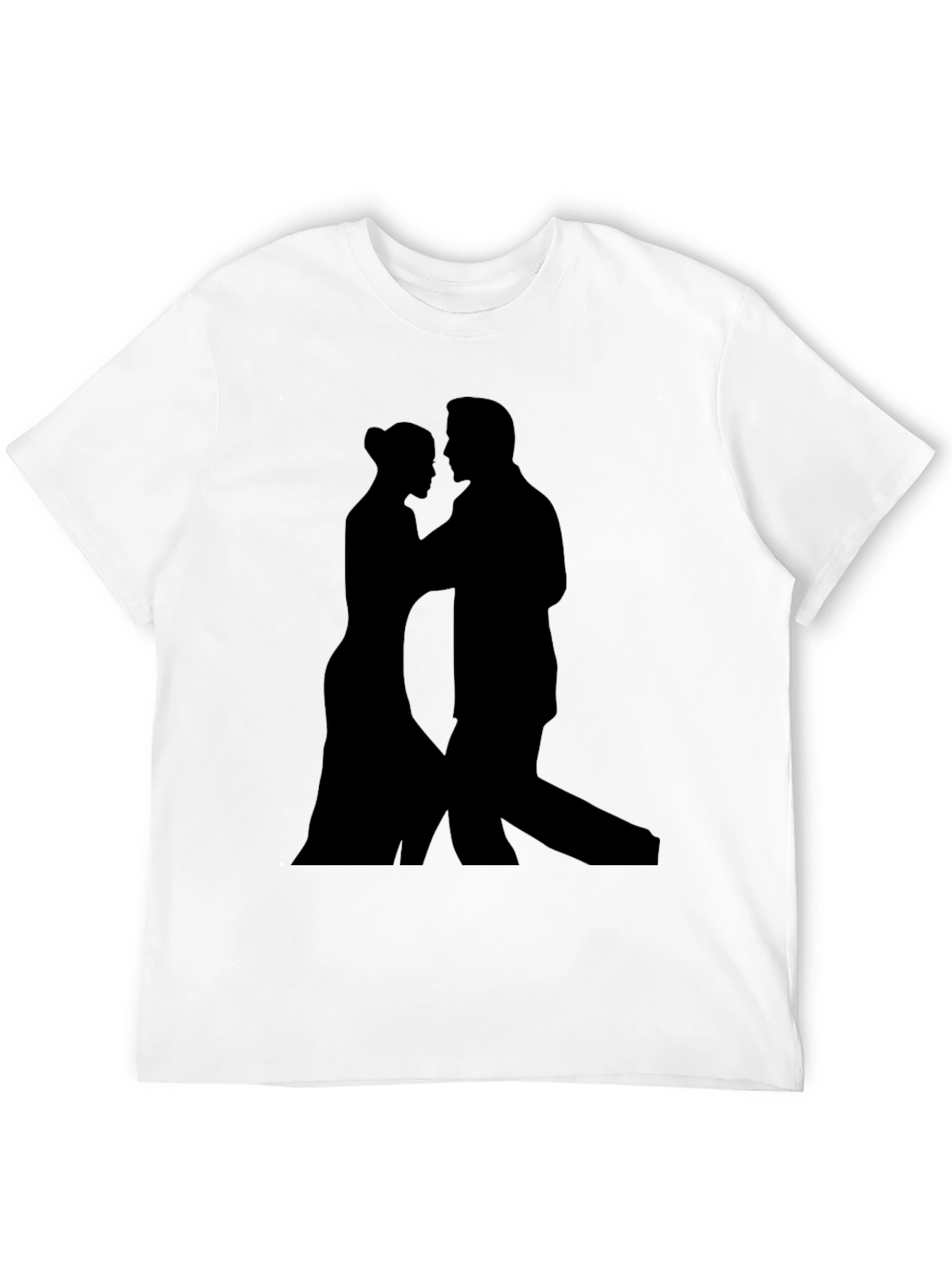 Black Silhouette Tango Lovers Tee - Stylish Black T-Shirt view 12