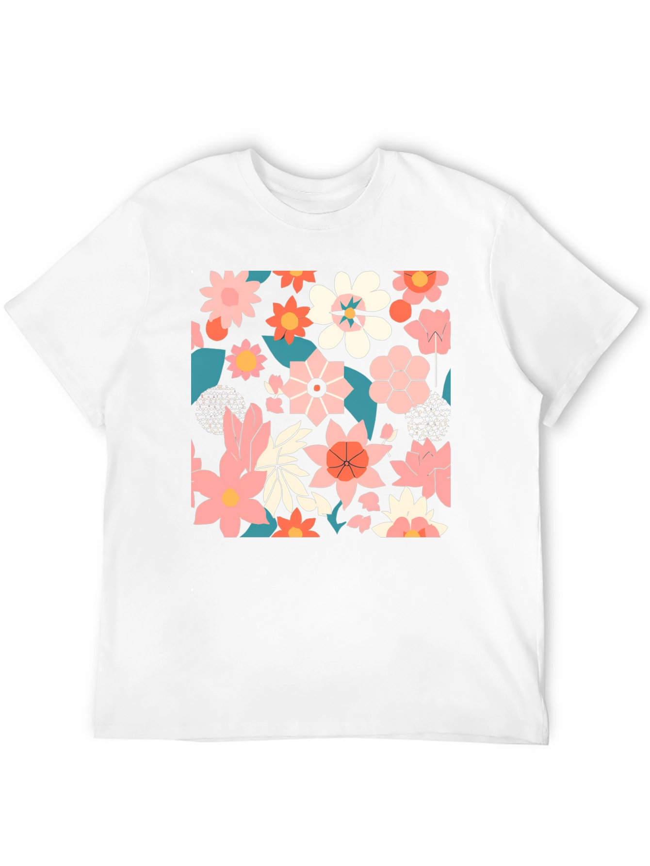 Black Floral Print Black T-Shirt view 12